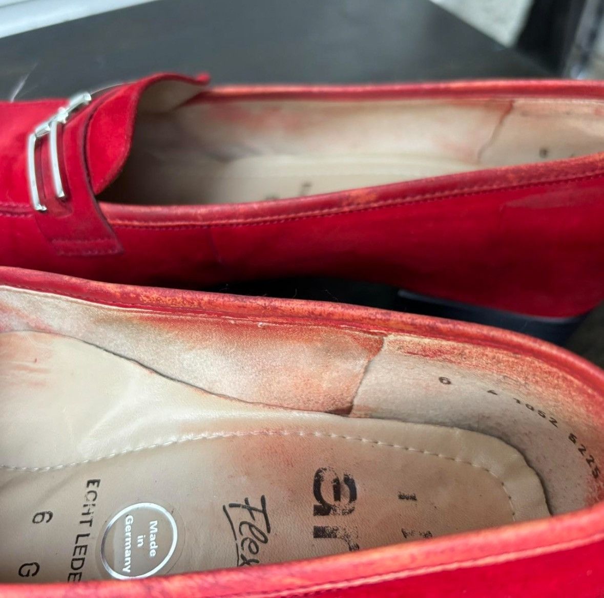 Vintage TRU VTG 70s RED SUEDE LOAFERS Size US 7.5 / IT 37.5 - 8 Thumbnail