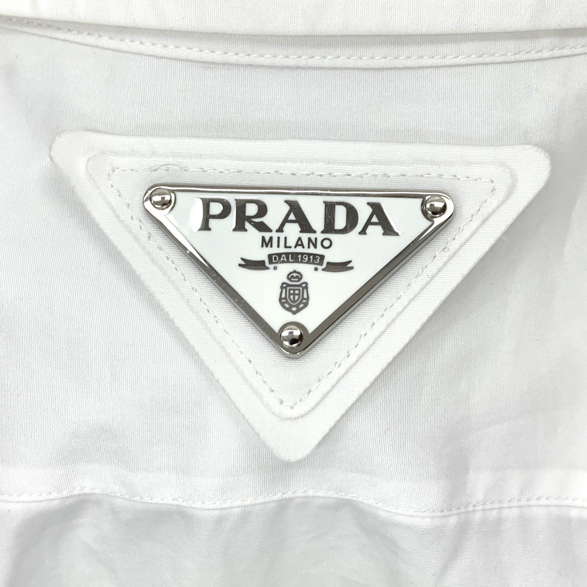 Prada Prada Shirt White Button-Up Collared Shirt (Size 38/S) Size S / US 4 / IT 40 - 4 Thumbnail