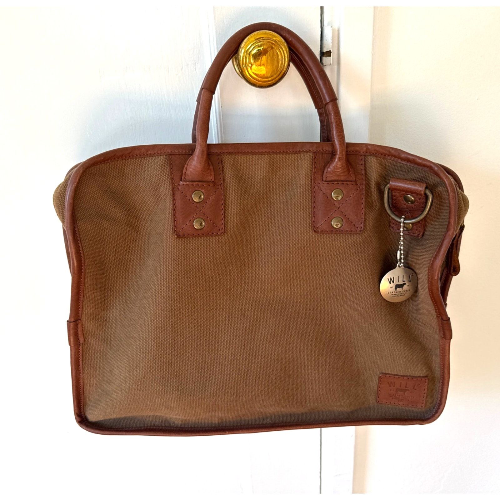 Will Leather Goods Will Leather Goods Aldridge Briefcase in Tobacco Brown Size ONE SIZE - 2 Thumbnail