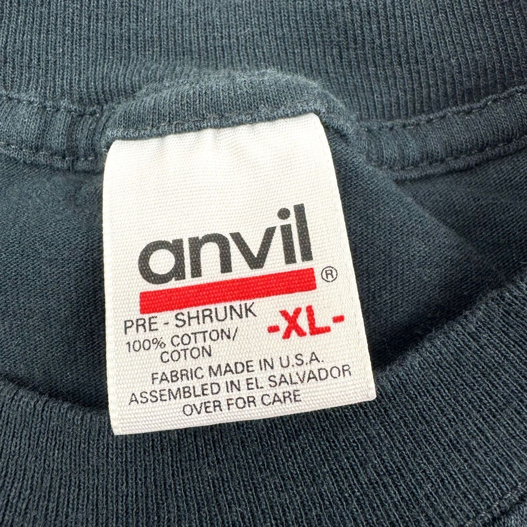 Anvil VINTAGE Anvil T Shirt World Tour XL Black Mens Short Sleeve Crew Neck Long Sleeve? Size US XL / EU 56 / 4 - 5 Thumbnail