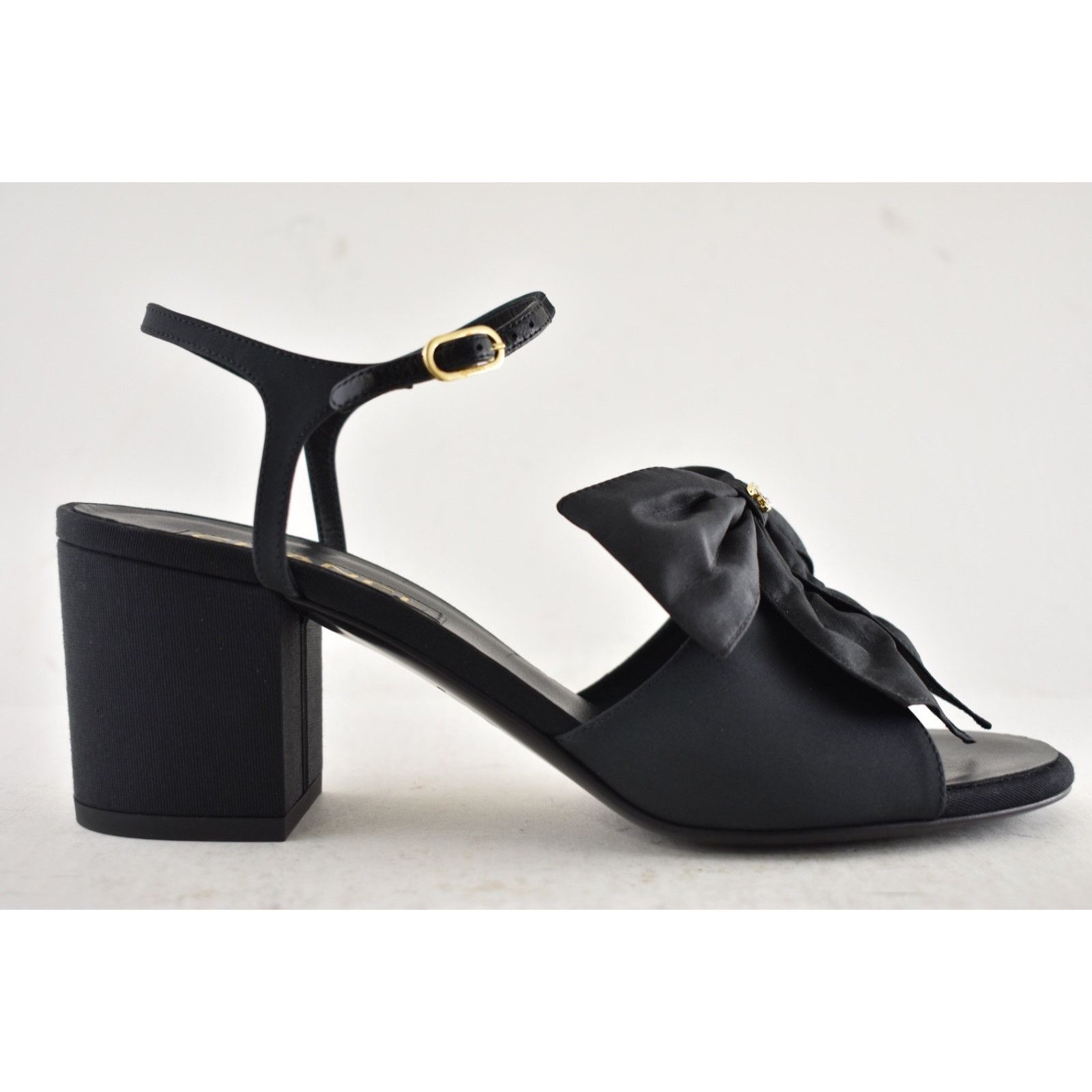 Chanel Chanel 24A Silk Bow Crystal CC Logo Ankle Strap Block Heel Size US 12 / IT 42 - 2 Thumbnail