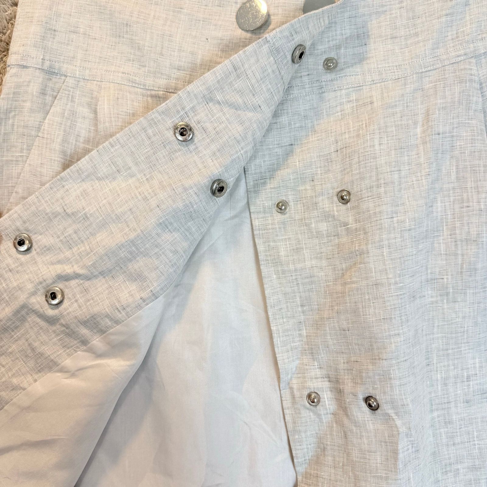 Anthropologie Lauren Moffatt Linen Button Wrap Skirt 10 Anthropologie Size 32" / US 10 / IT 46 - 4 Thumbnail