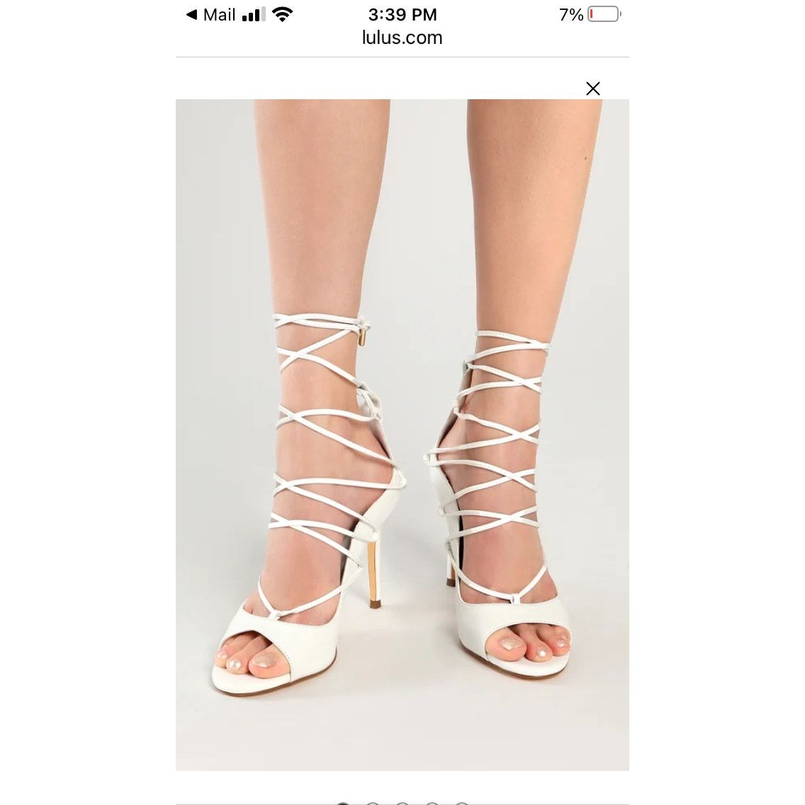 & Other Stories Lulus 8 1/2 White Sayela Lace-Up 4" High Heels Open Toe Size US 8.5 / IT 38.5 - 1 Thumbnail