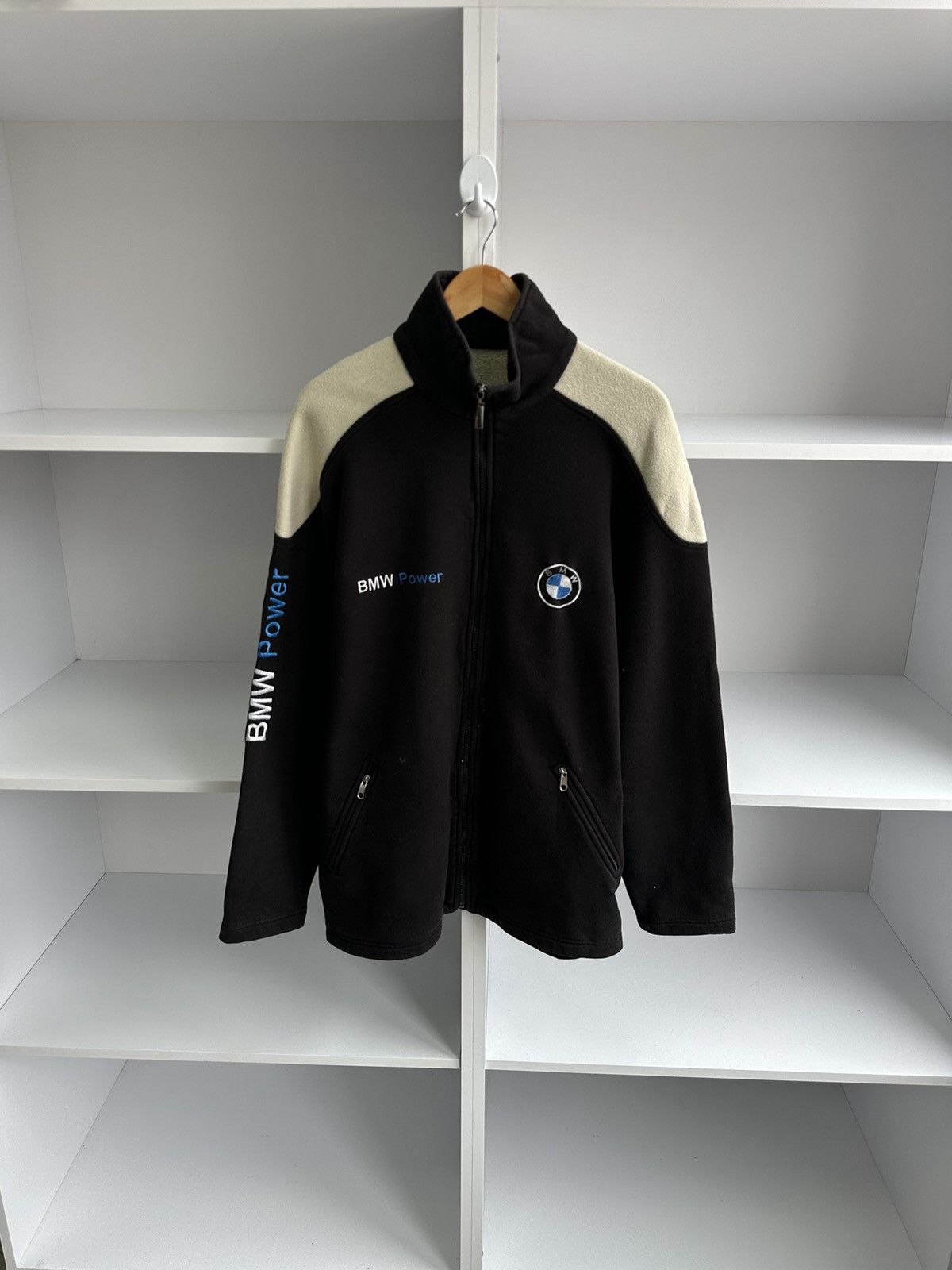 image of Bmw Power Racing Fleece Jacket in Black, Men's (Size XL)