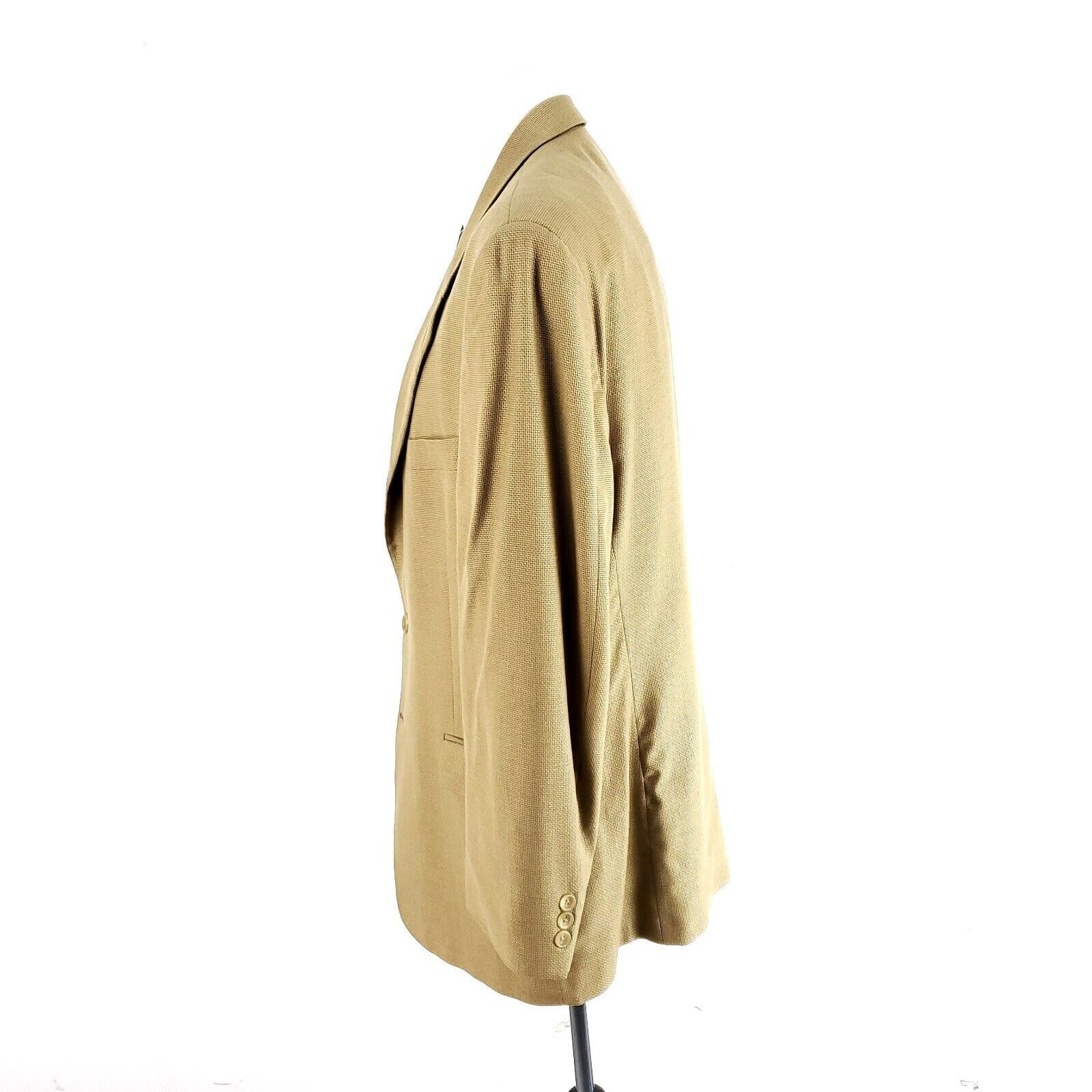 Jack Victor Jack Victor Wool Silk 2 Button Sport Coat Blazer 42R Tan Bas Size 42R - 4 Thumbnail