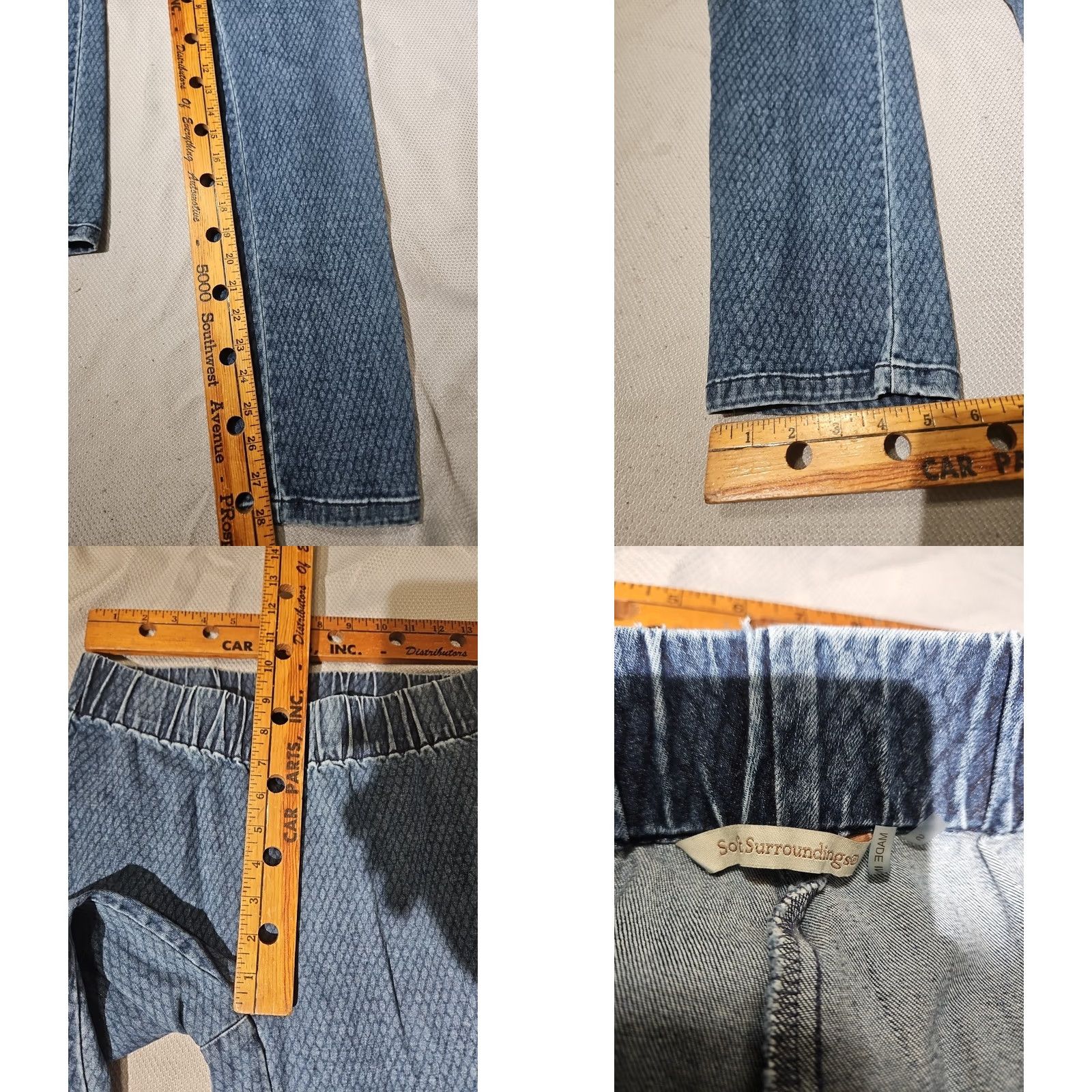 Soft Surroundings Soft Surroundings Pants Womens Small Blue Diamond Textured Snake Print Pull On Jegging Capris Size 28" / US 6 / IT 42 - 8 Thumbnail