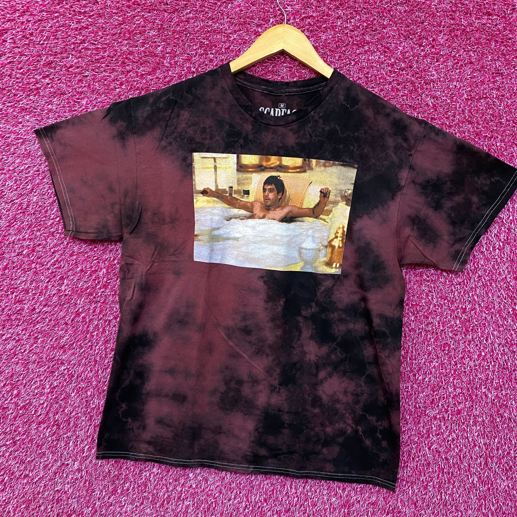 Other Scareface Tony Montana Maroon Tie Dye T-Shirt Medium Size US M / EU 48-50 / 2 - 3 Thumbnail
