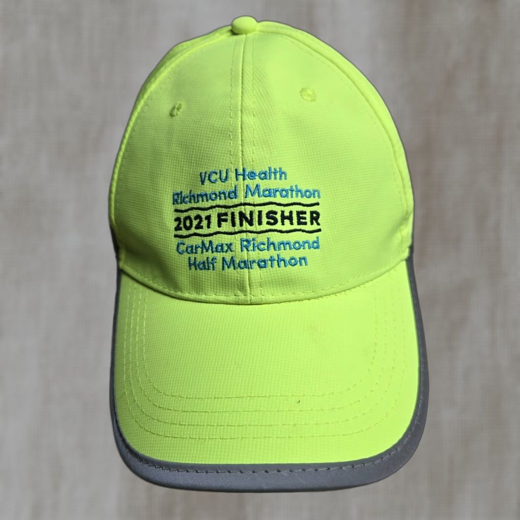 Vintage VCU Hat Baseball Cap One Size Green Adjustable Men Virginia Commonwealth VCU 2021 Finisher Marathon Running Neon Baseball Cap Hat Size ONE SIZE - 1 Thumbnail