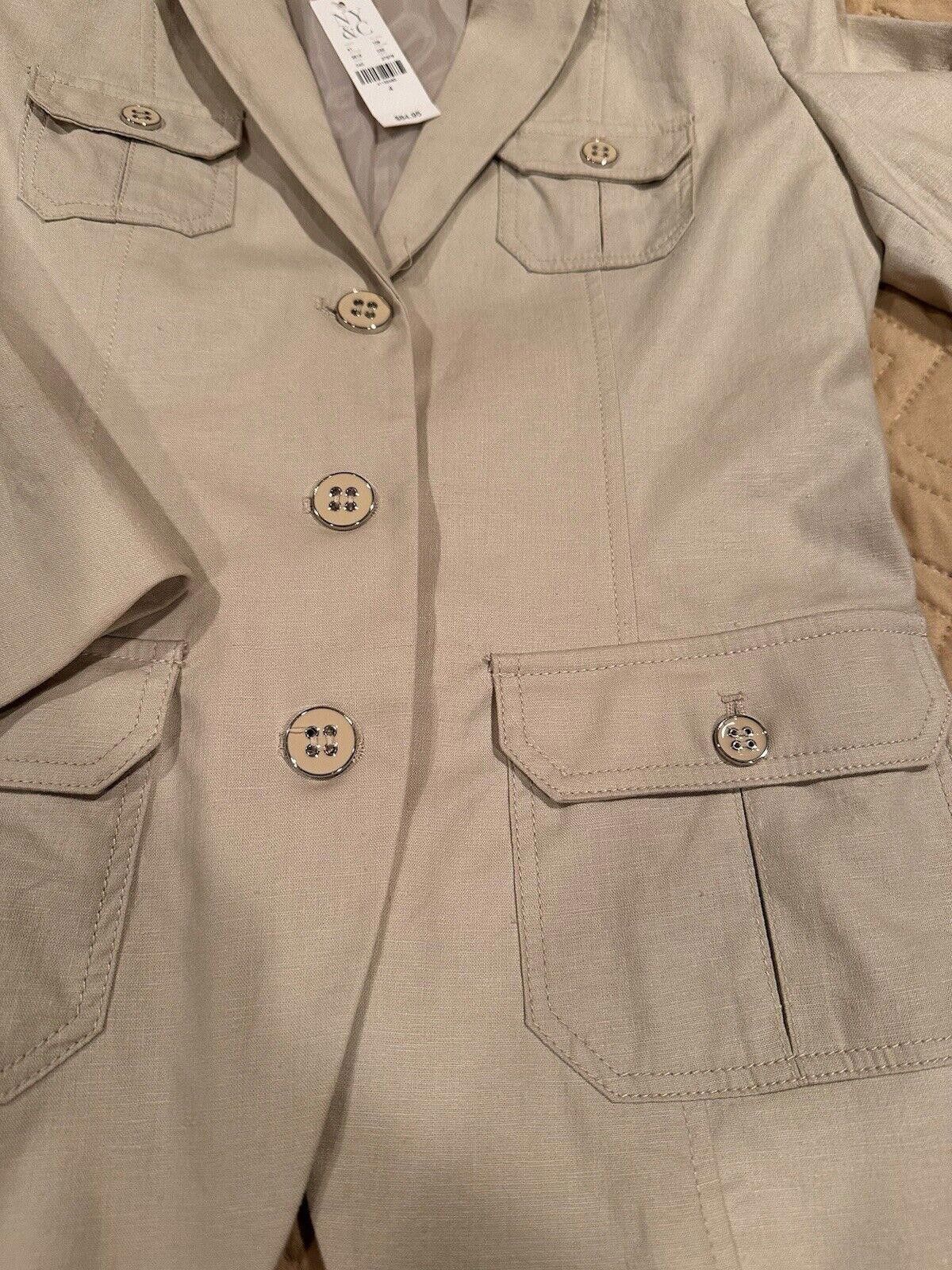 Designer Liz Claiborne Collection Cream Blazer Size 4 Women Nwt Size XL / US 12-14 / IT 48-50 - 4 Thumbnail