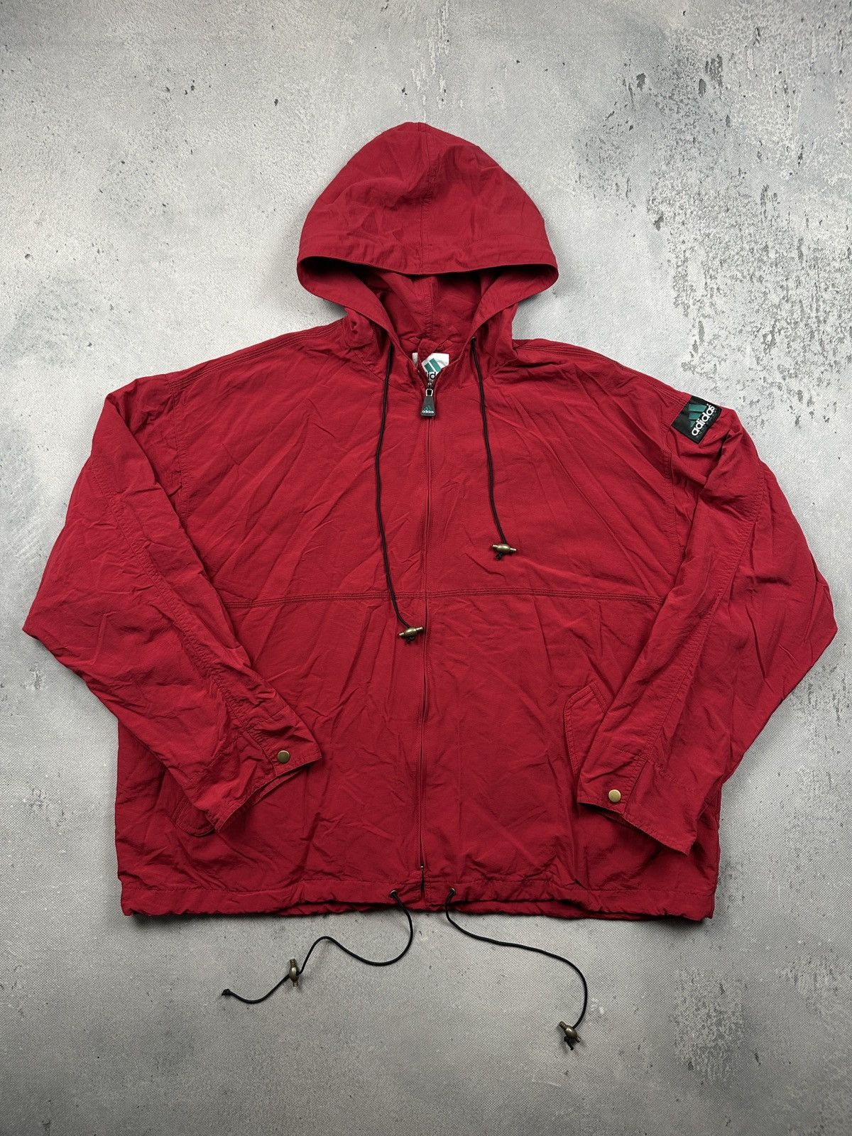 Adidas Vintage Adidas Equipment Red Hooded Windbreaker Jacket 90s Size US XL / EU 56 / 4 - 6 Thumbnail