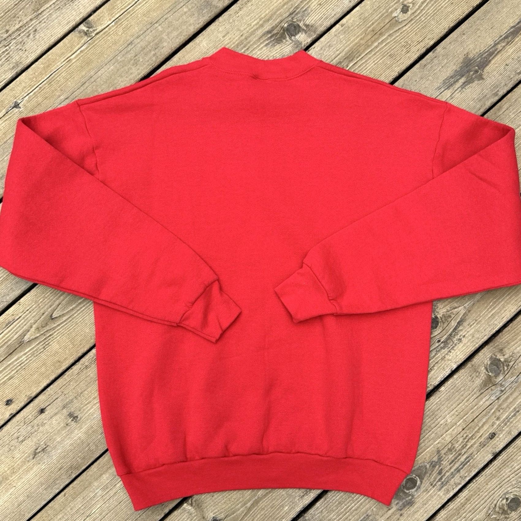 Fruit Of The Loom VINTAGE 90s Fruit of the Loom Red Crewneck Sweatshirt XL USA Made Sweatshirt Mens Pullover Cotton Blend Fleece Solid Long Sleeve Comfort All Seasons Size US XL / EU 56 / 4 - 7 Thumbnail