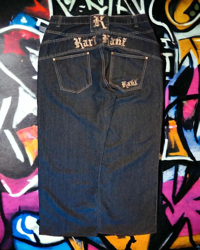 image of Huge Wide Karl Kani Hip Hop Skate Baggy Pants in Blue, Men's (Size 38)