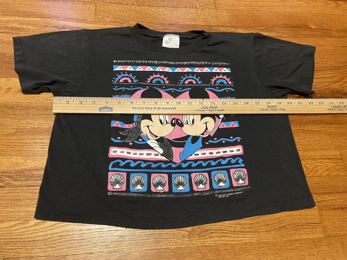 Disney × Vintage Vintage 80s Mickey Minnie Disney Beach Boxy Cropped T Shirt Size S / US 4 / IT 40 - 7 Thumbnail