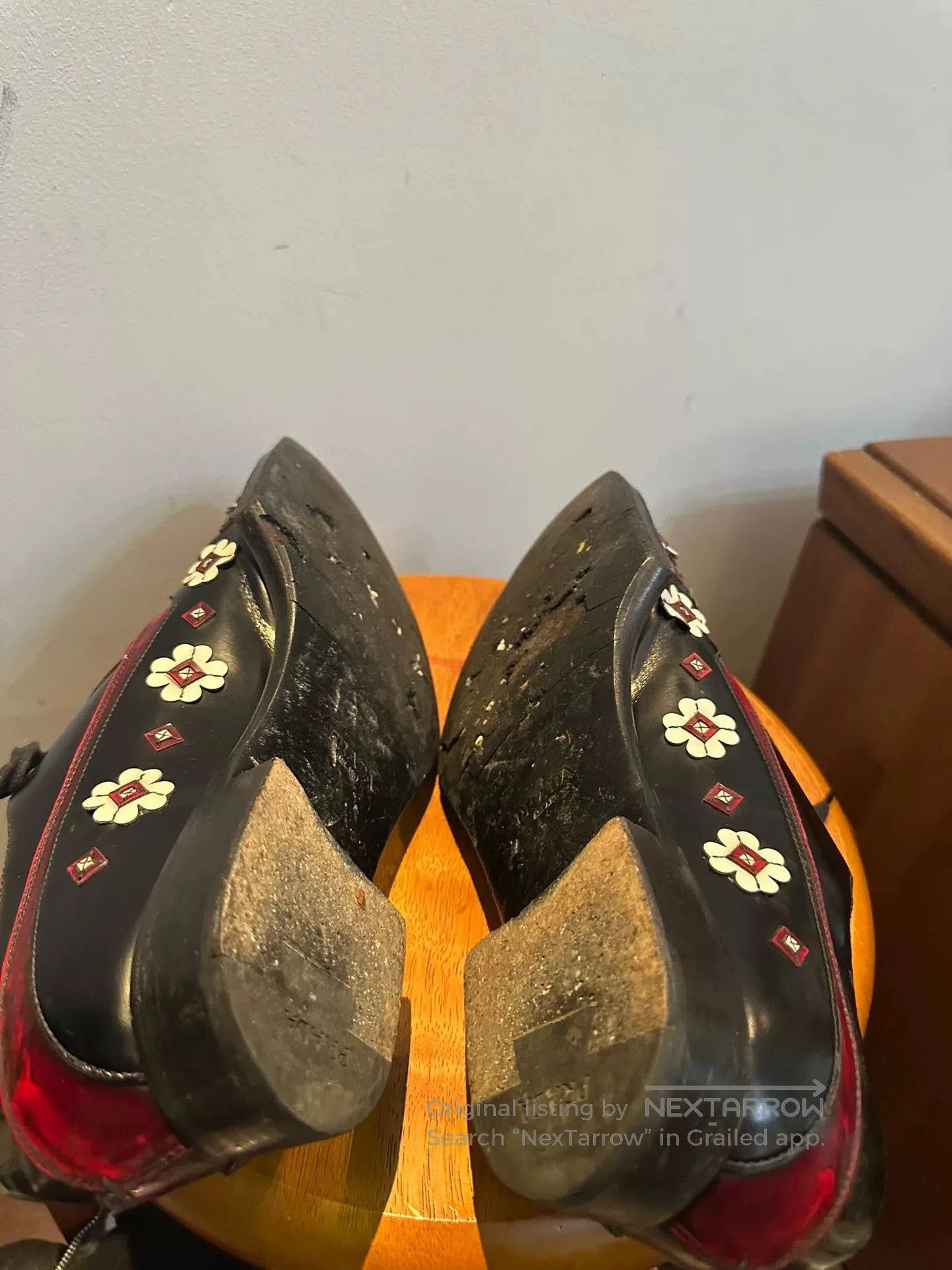 Prada Prada Floral Vintage Leather Shoes. Size US 9 / EU 42 - 6 Thumbnail