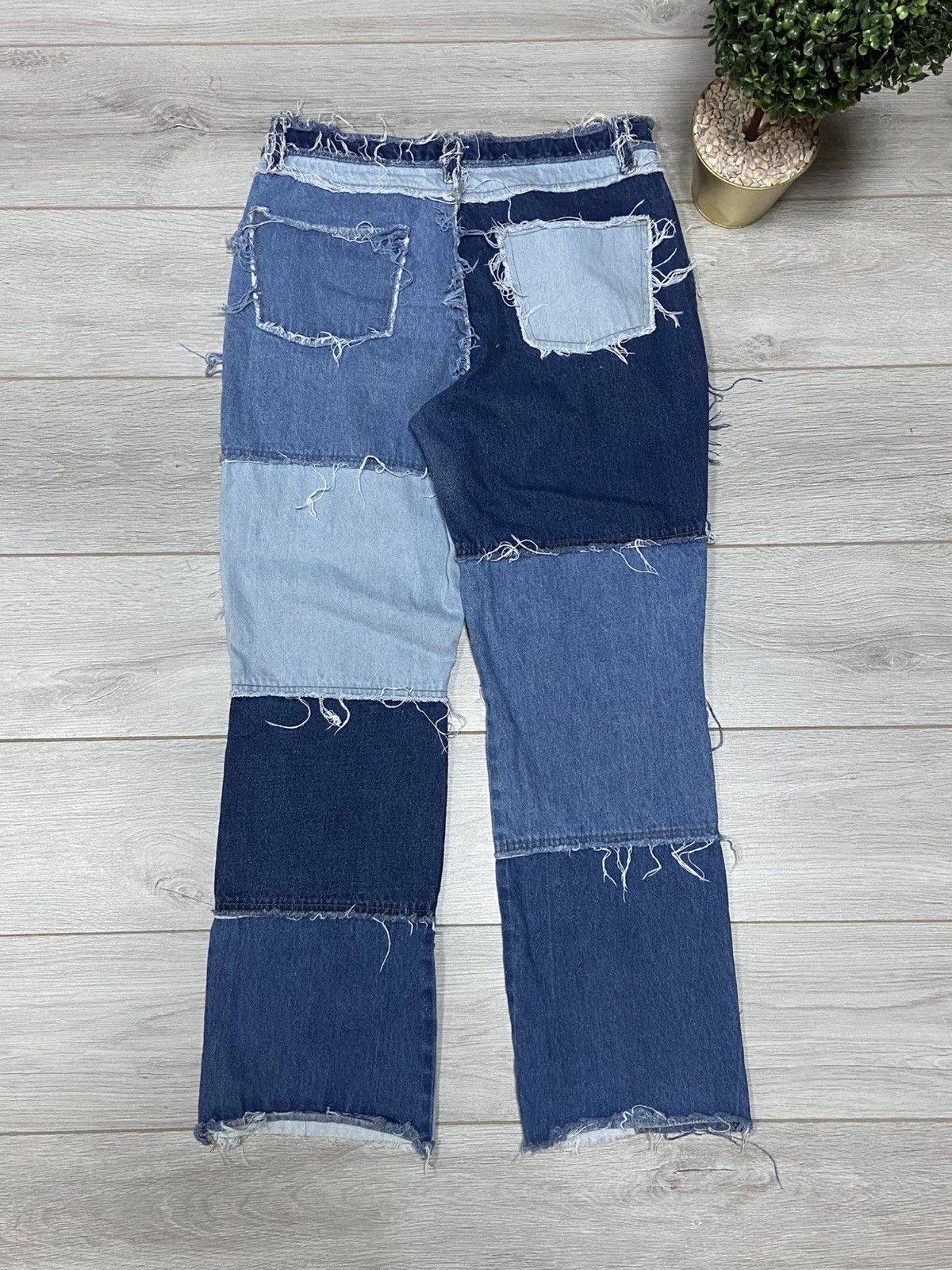 Jaded London Jaded London Gray Patchwork Flared Jeans Size US 32 / EU 48 - 7 Thumbnail
