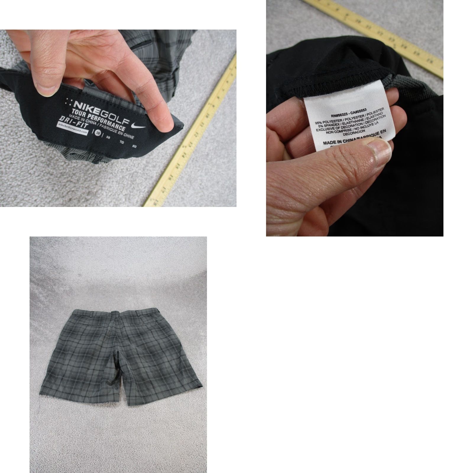 Nike Nike Golf Shorts Mens 38 Dri Fit Tour Performance Gray & Black Plaid Chinos Size US 38 / EU 54 - 8 Thumbnail