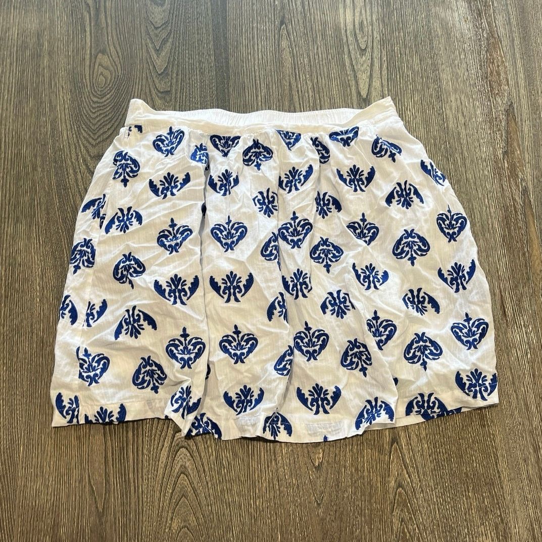 Lands' End Land's End Flare Skirt Embroidered Elastic Waist White 14P Size 36" / US 14 / IT 50 - 1 Thumbnail