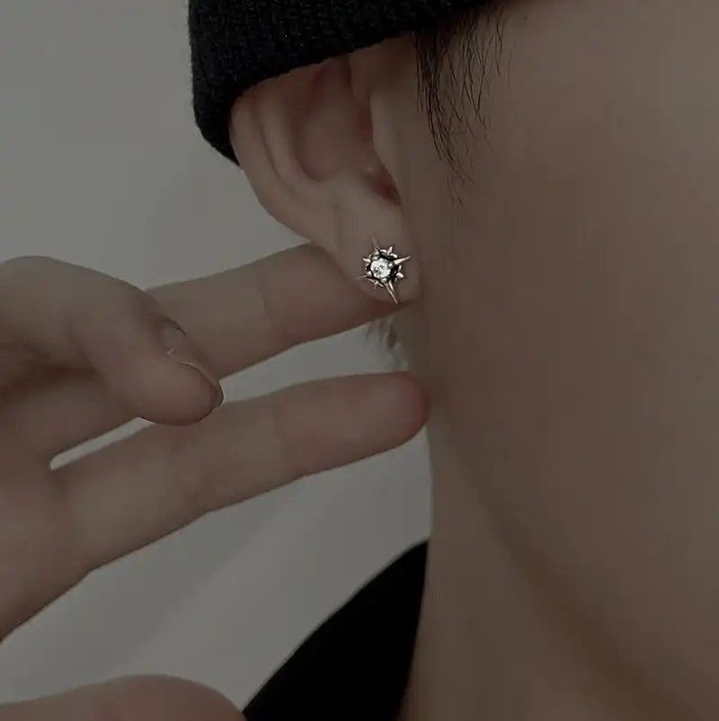 Jewelry Black Zircon Star Stud Earrings Size ONE SIZE - 3 Thumbnail