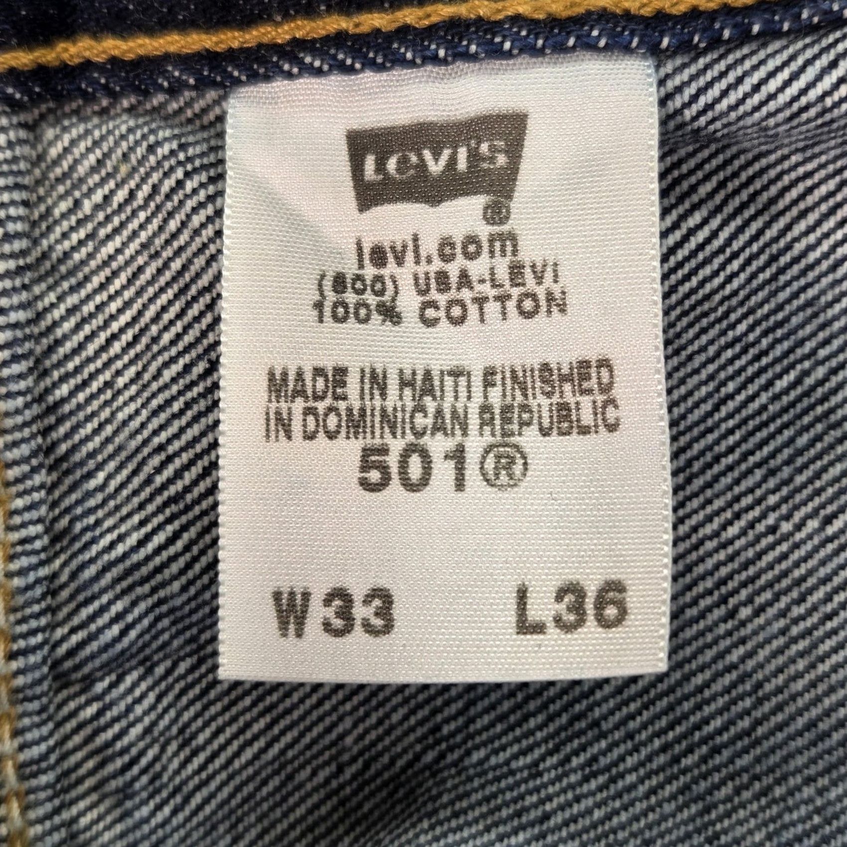 Levi's Levi's 501 Jeans Mens Indigo Blue New With Tags Deadstock 33x36 Denim Button Fly Straight Regular Fit Pockets Vintage: No Size US 33 - 5 Thumbnail