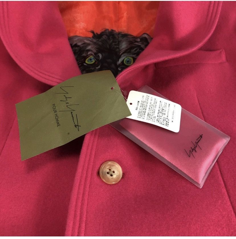 Yohji Yamamoto YYPH 🇯🇵 Pink Wool Yuzen Dyed Wolf Reversible Chester coat 3 Size US L / EU 52-54 / 3 - 6 Thumbnail