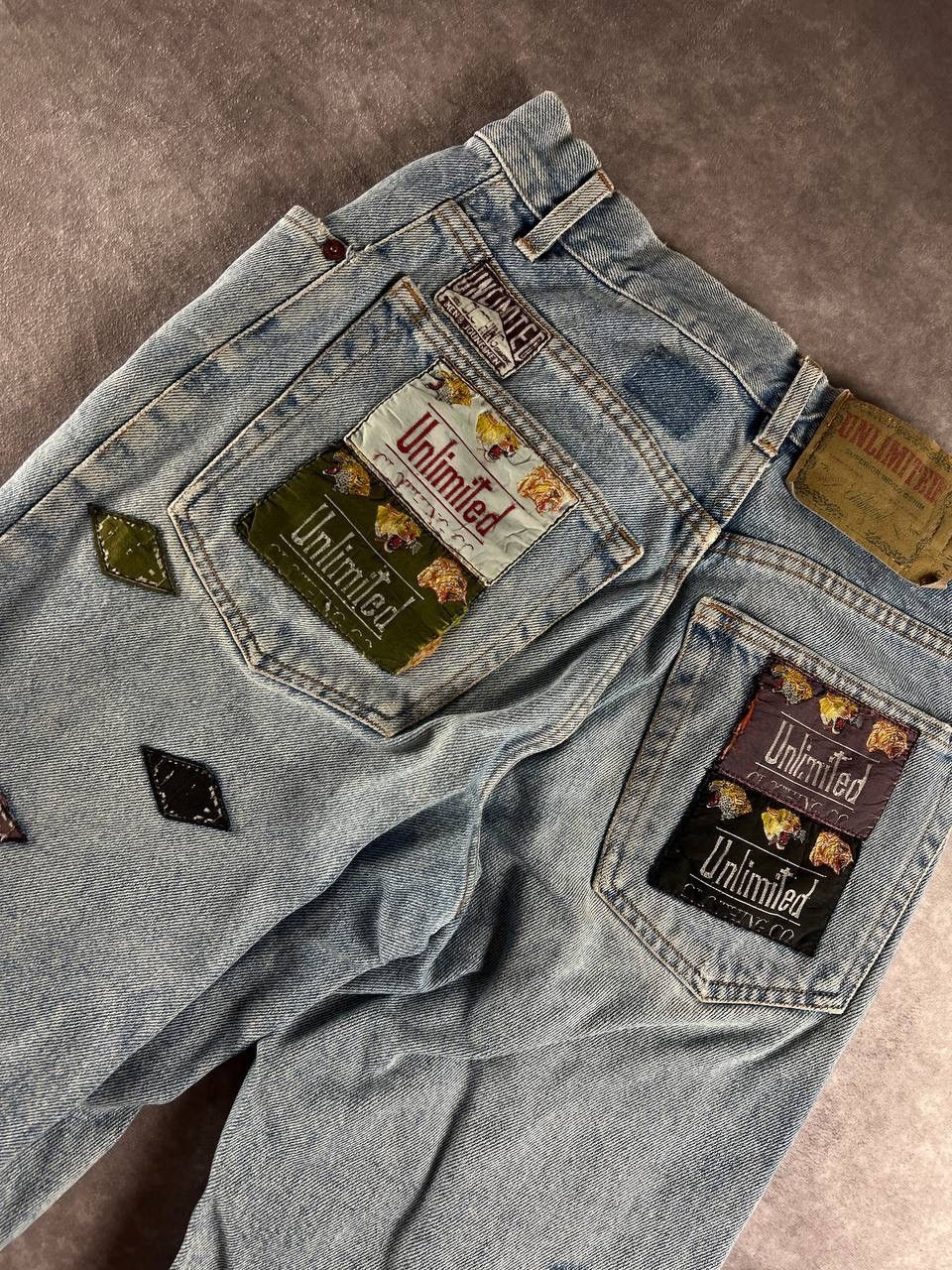 Other 90s Unlimited Jeans with Colorful Patches – Italy 30 Size Size US 30 / EU 46 - 3 Thumbnail