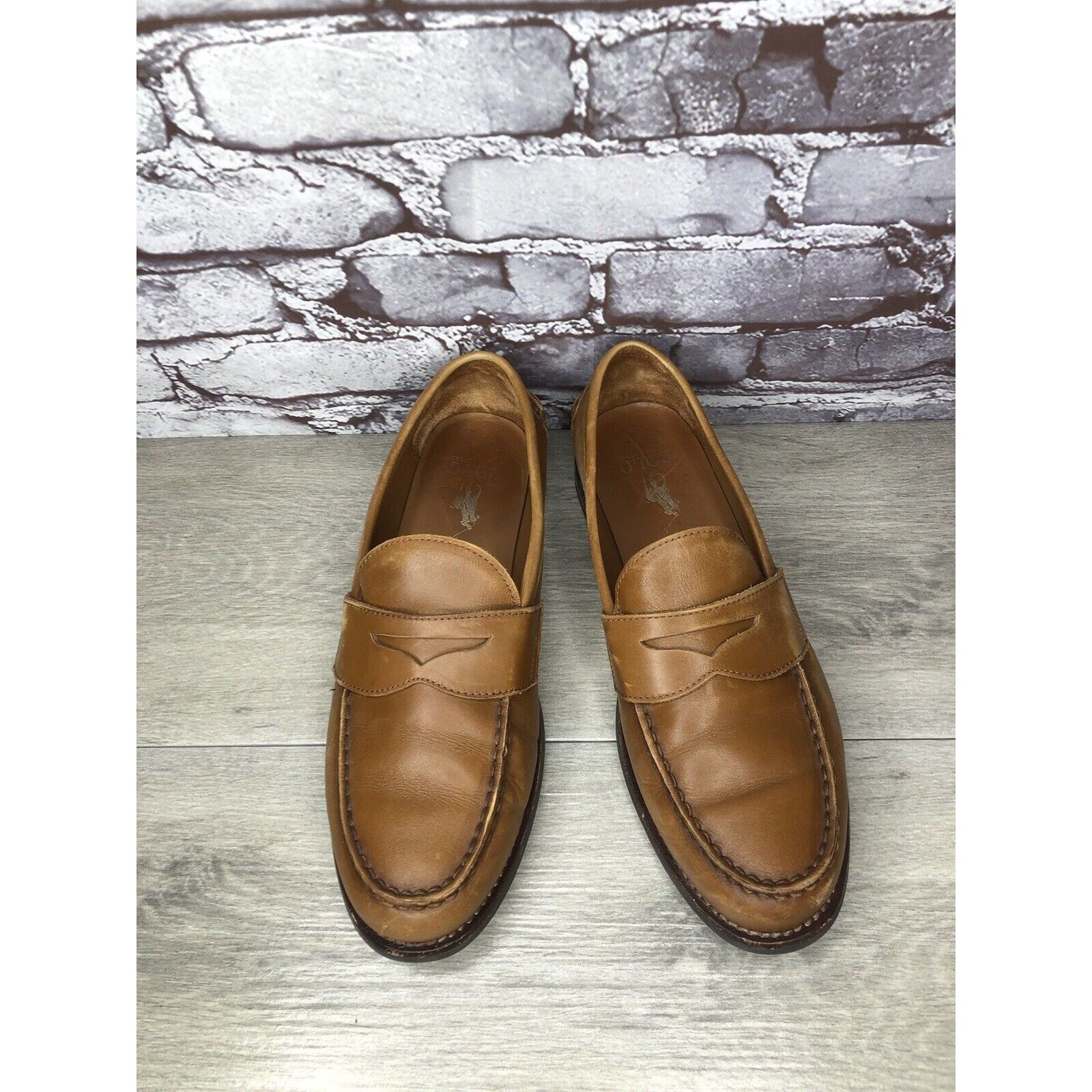 Polo Ralph Lauren Polo Ralph Lauren Alston Penny Brown Leather Dress Loafers M Size US 9.5 / EU 42-43 - 14 Thumbnail
