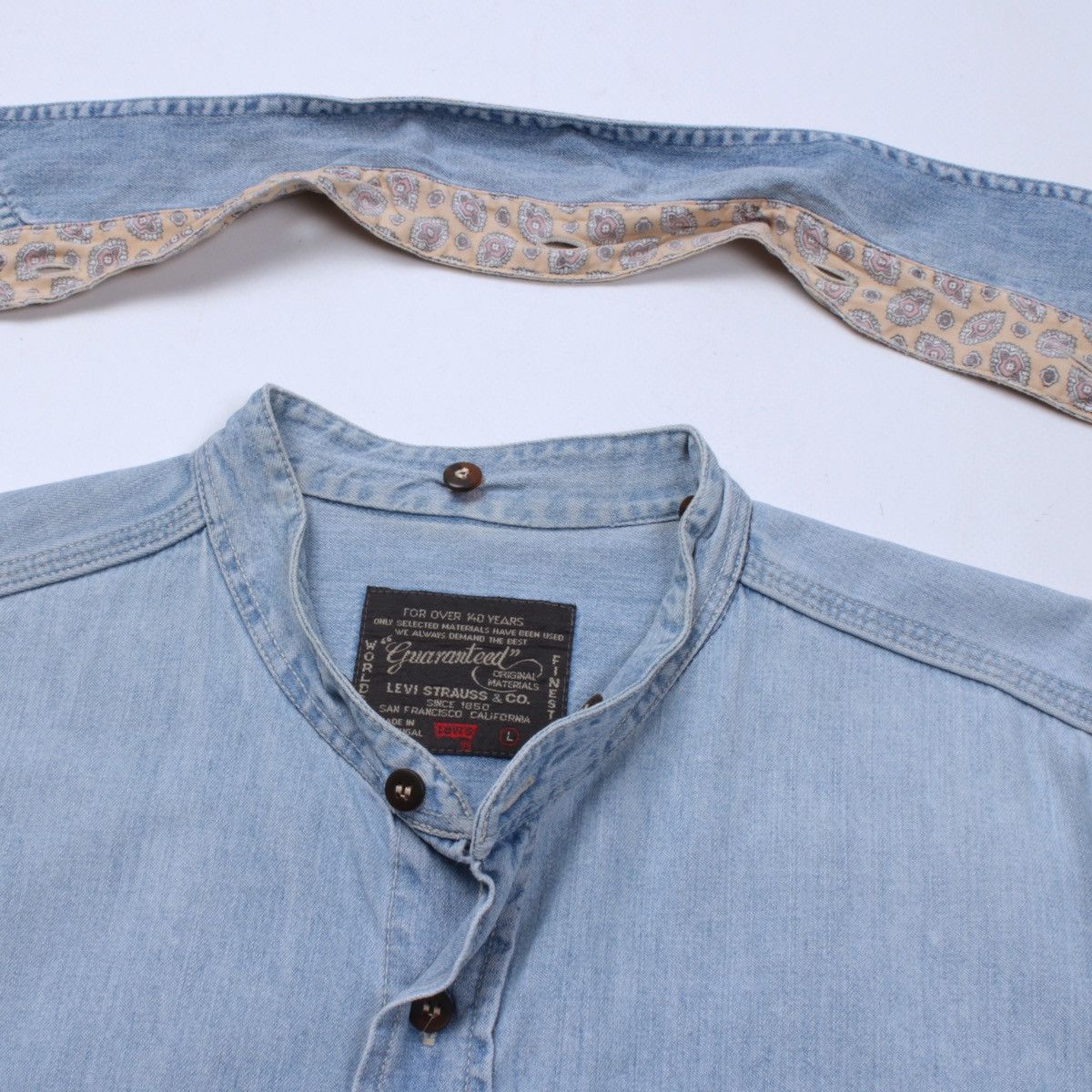 Levi's × Vintage LEVIS Vintage 3 in 1 Collar Guaranteed Jeans Denim Shirt Size US L / EU 52-54 / 3 - 8 Thumbnail