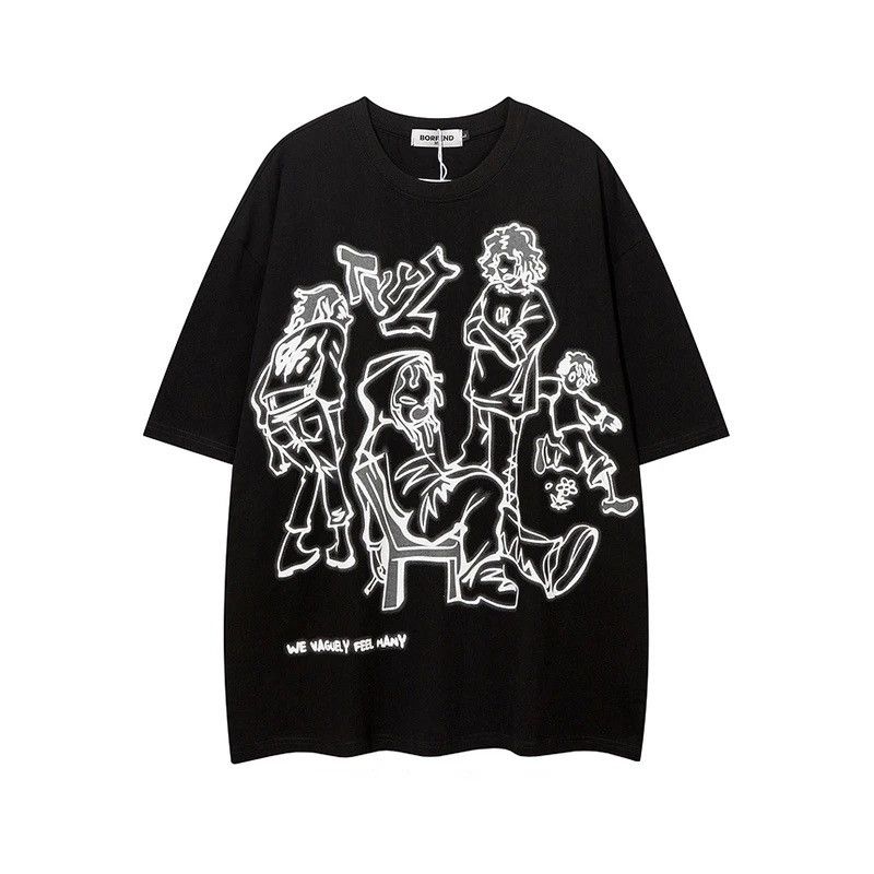 Other Streetwear Funny Anime Cartoon Graphic Oversized T-Shirt y2k Size US L / EU 52-54 / 3 - 1 Thumbnail