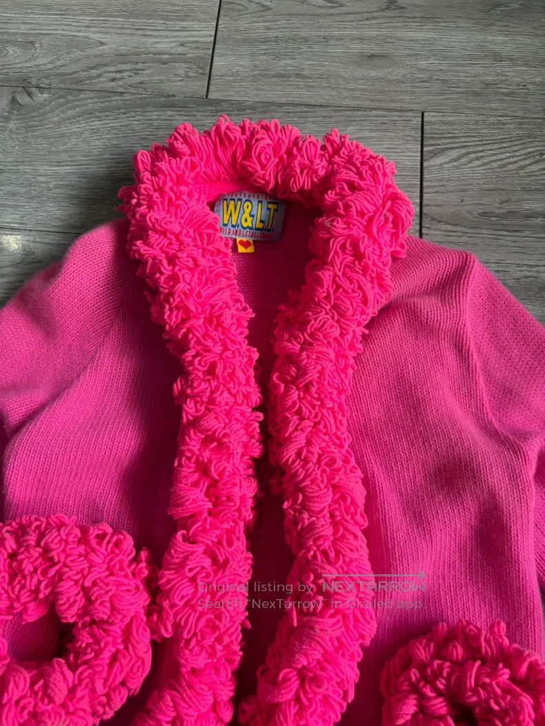 Walter Van Beirendonck Walter Van Beirendonck Pink circle knitted sweater jacket Size US XS / EU 42 / 0 - 5 Thumbnail