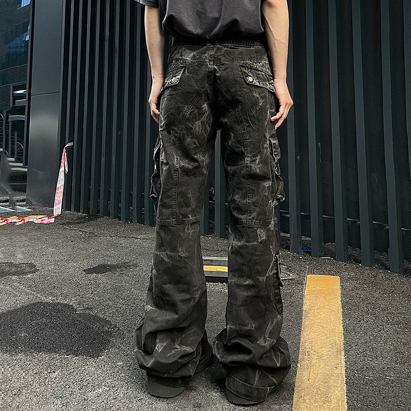 Jean × Vintage Denim Pants Tie-dye Multi-pocket Bootcut Size US 31 - 5 Thumbnail