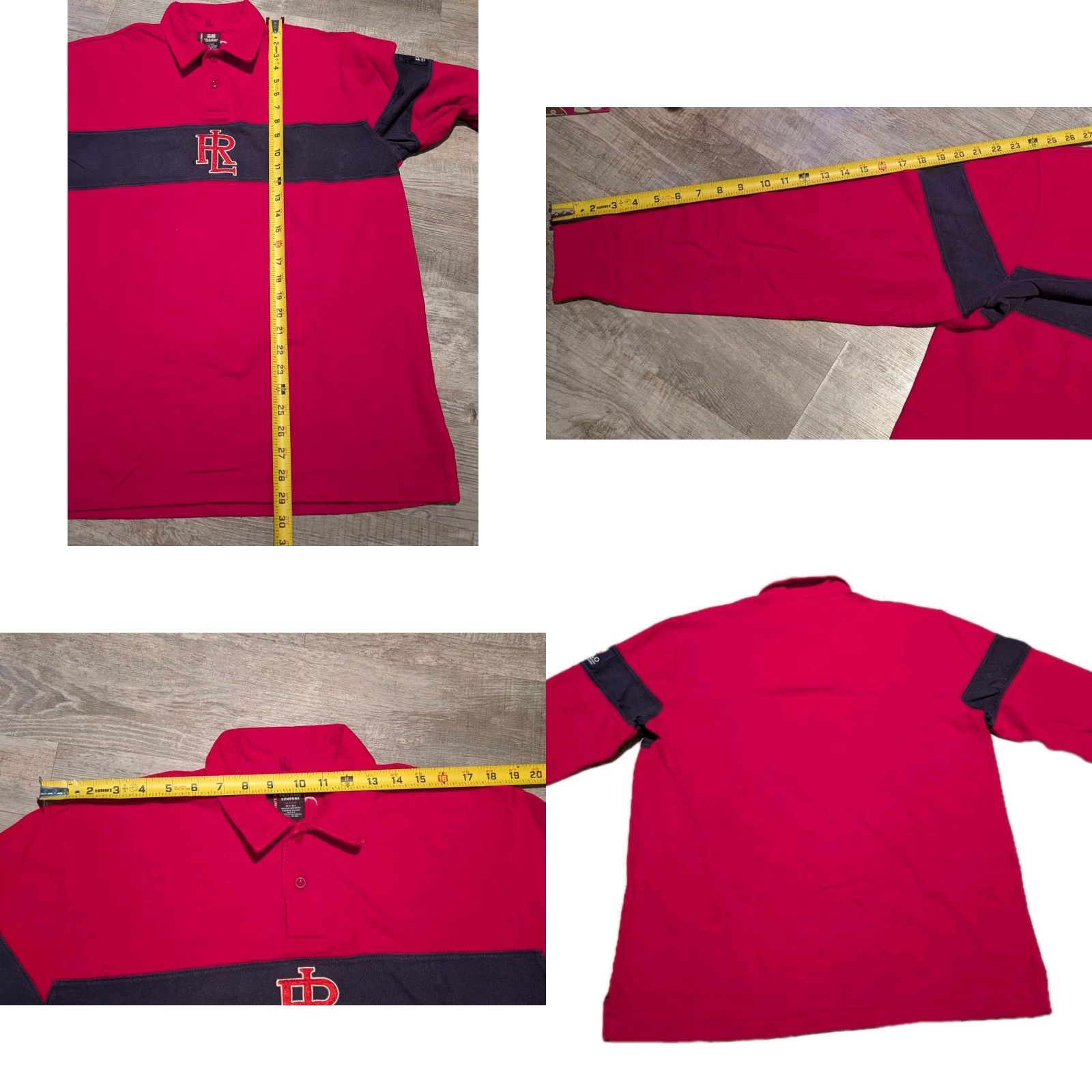 Ralph Lauren VINTAGE 90s Ralph Lauren Polo Jeans Co Rugby Shirt Long Sleeve Red M USA Made Mens Polo Shirt Size US M / EU 48-50 / 2 - 9 Thumbnail