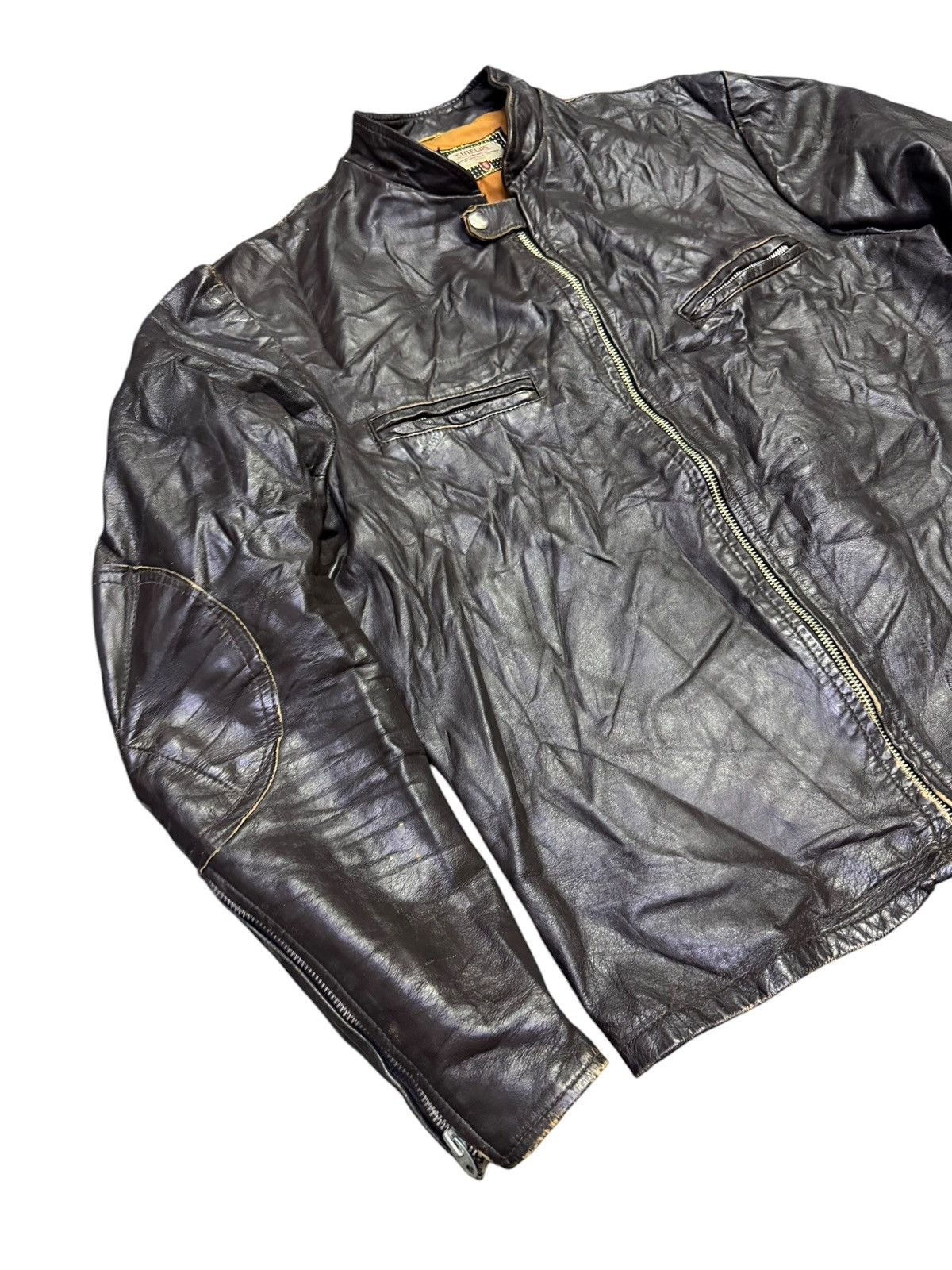 Leather Vintage 60s Shield Sportswear Ltd Leather Biker Jacket Size US S / EU 44-46 / 1 - 3 Thumbnail