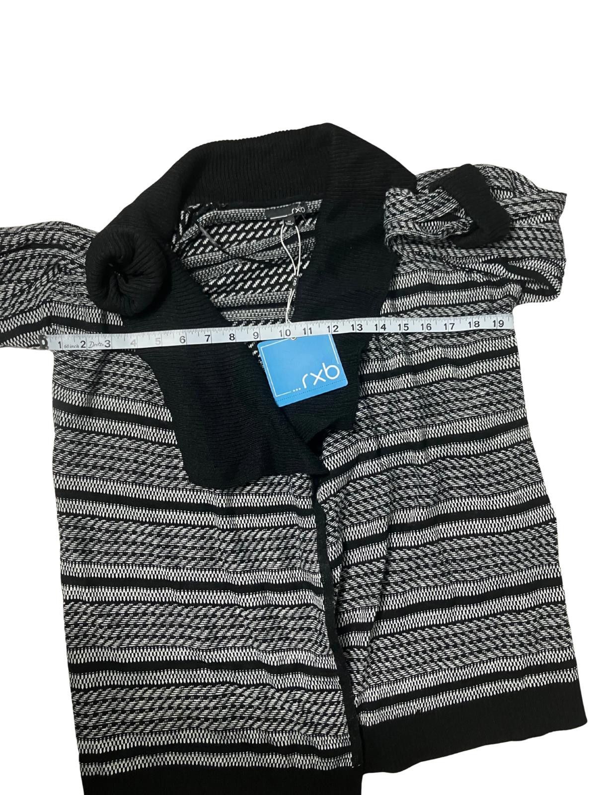 Other RXB Black and White Patterned Shawl Collar Cardigan Sweater Size M / US 6-8 / IT 42-44 - 6 Thumbnail