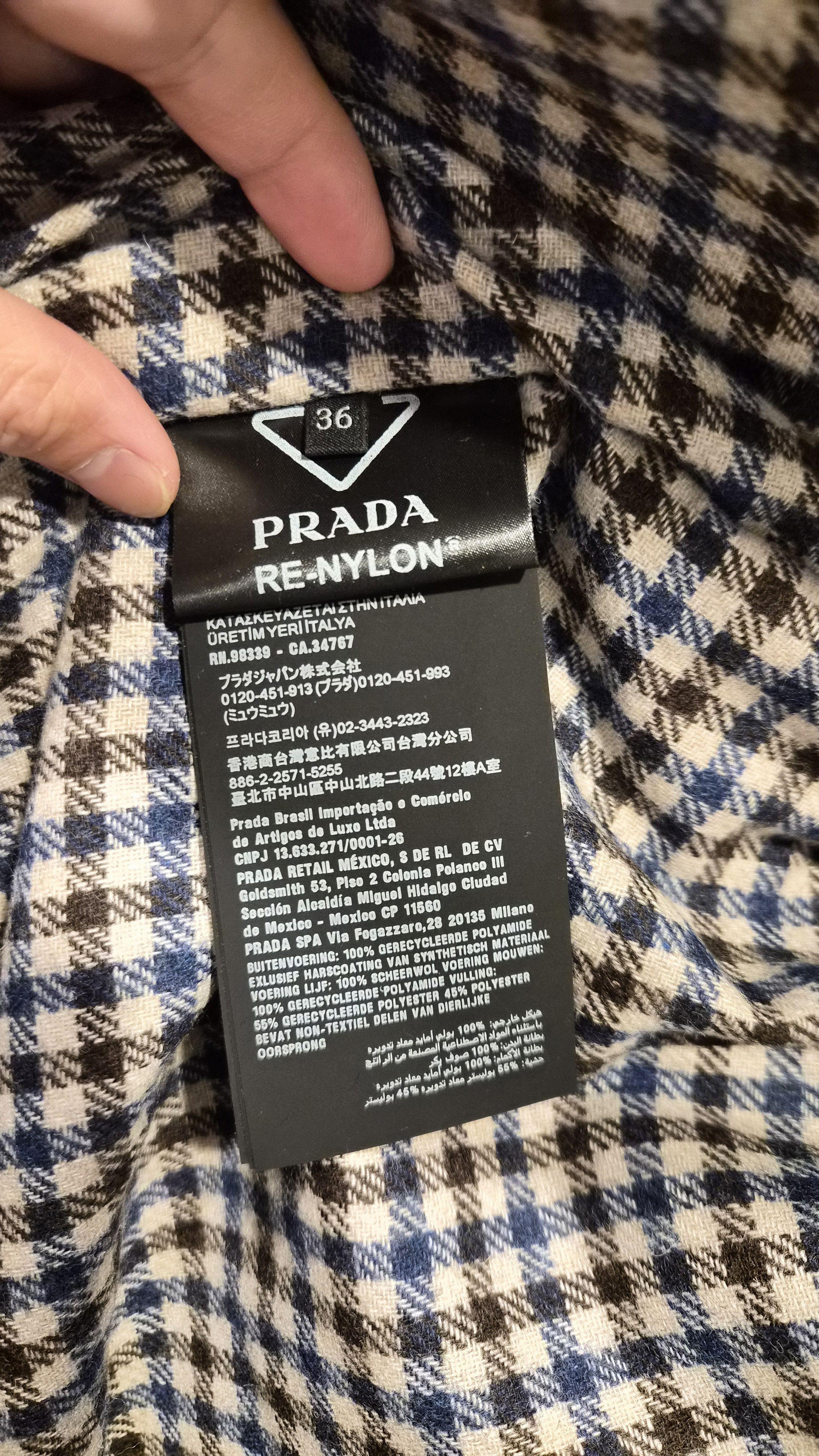 Prada Prada Re-Nylon Wool Checkered Lining Bomber Size XS / US 0-2 / IT 36-38 - 9 Thumbnail