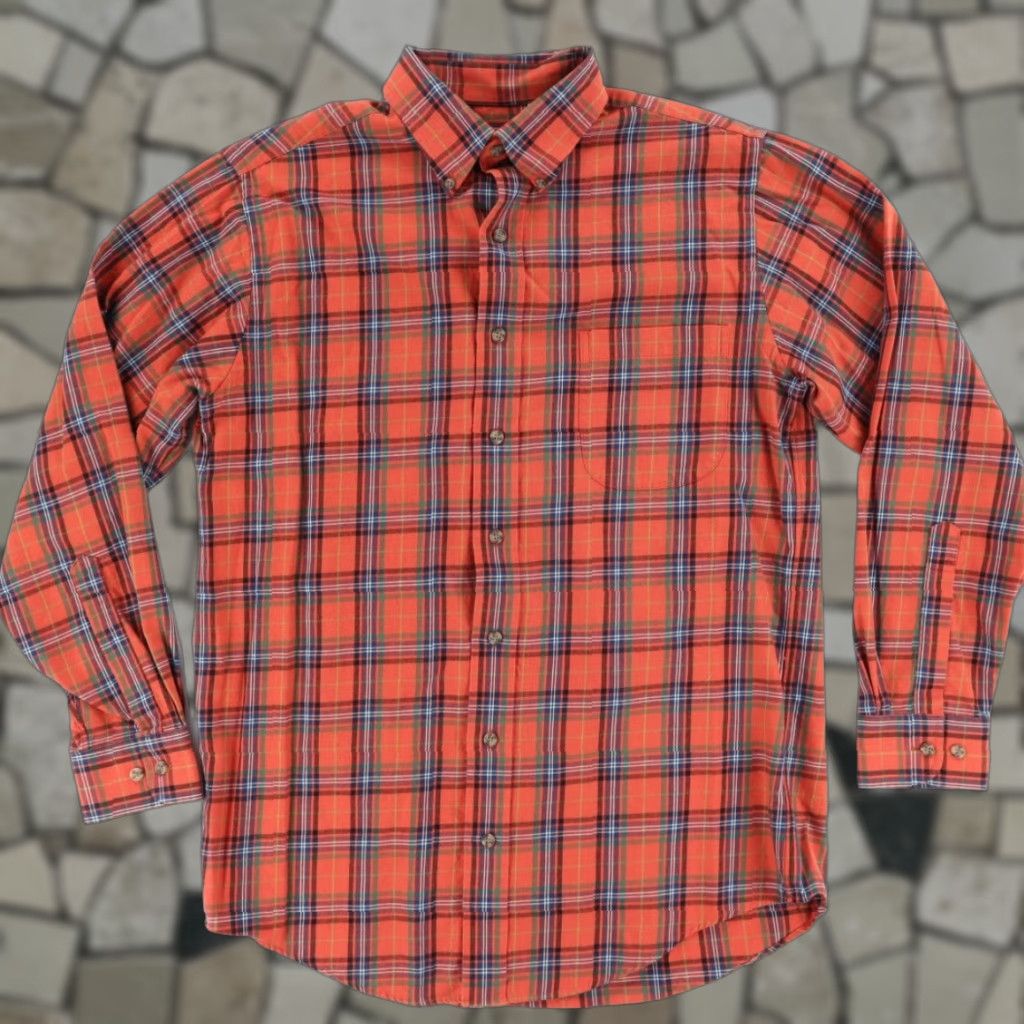 Vintage VINTAGE Graves, Cox Shirt Orange Plaid Wool Flannel Button Down Shirt Men M Size US M / EU 48-50 / 2 - 1 Thumbnail