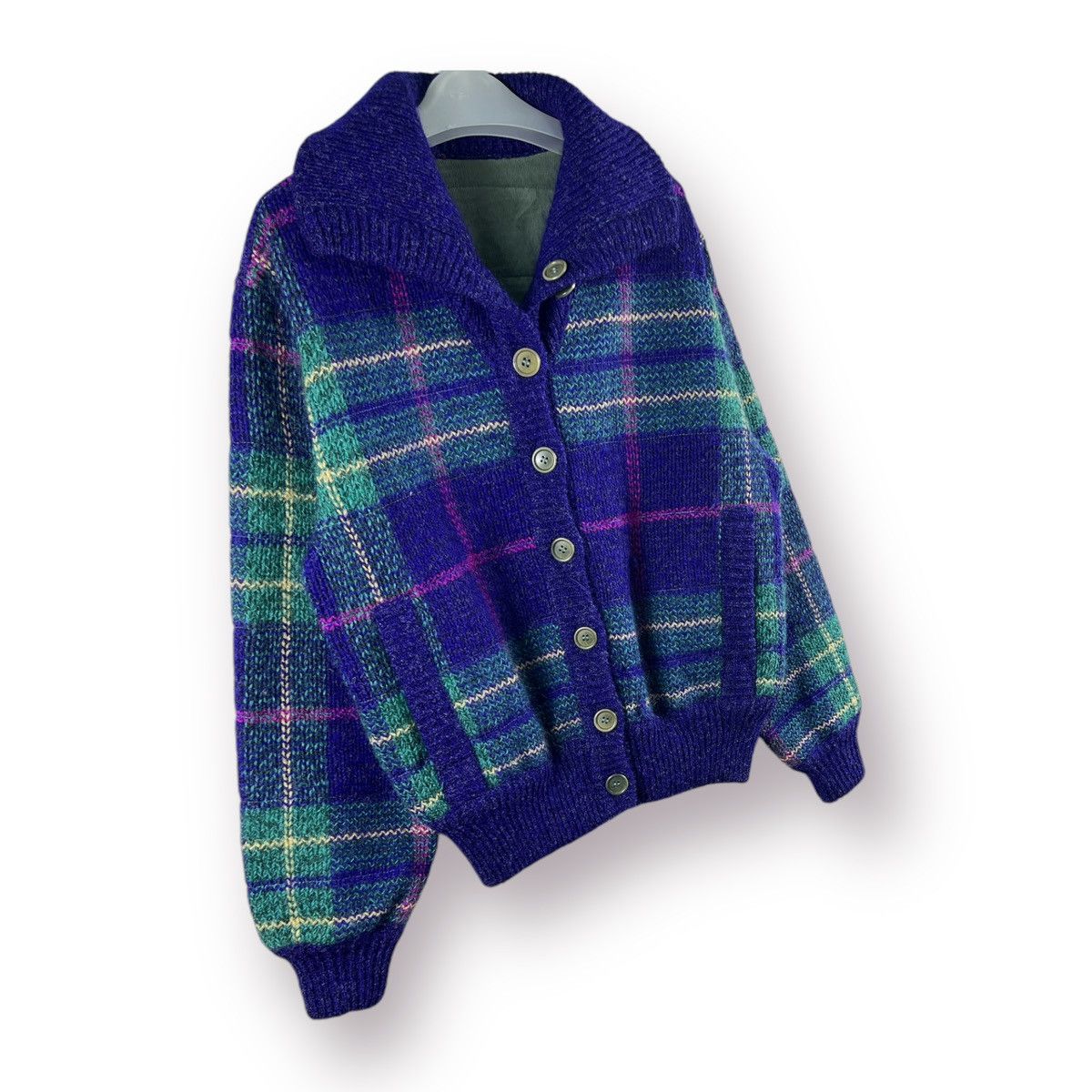 Japanese Brand × Vintage 🔥 VINTAGE REVERSIBLE KNIT TARTAN ISSEY MIYAKE STYLE BOMBER Size M / US 6-8 / IT 42-44 - 4 Thumbnail