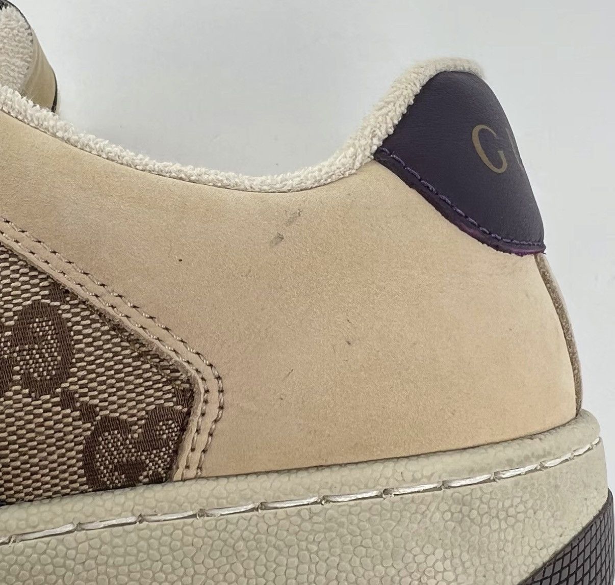 Gucci Gucci GG Enamel Ebony Purple Heel Dirty Sneakers K12 Size US 5.5 / IT 35.5 - 6 Thumbnail