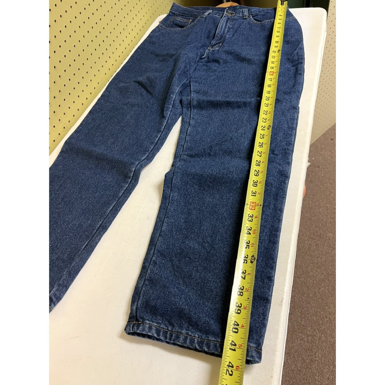 Vintage VINTAGE LL Bean Insulated Jeans Womens 12 R Blue Denim Flannel Lined Tapered Denim Mom Size 34" / US 12 / IT 48 - 6 Thumbnail
