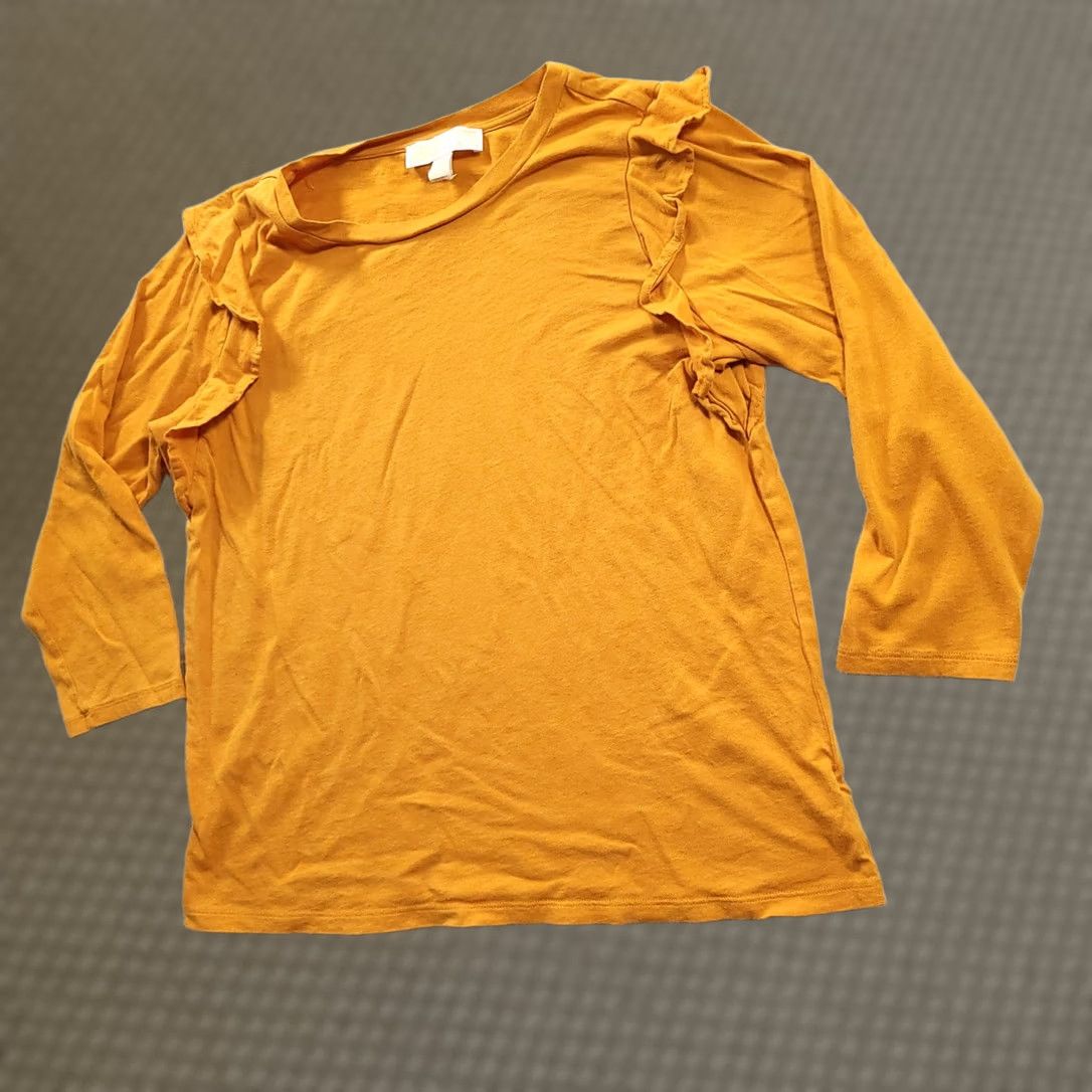 Michael Kors Michael Kors Blouse Top Large Yellow Ruffled Vintage Size L / US 10 / IT 46 - 1 Thumbnail