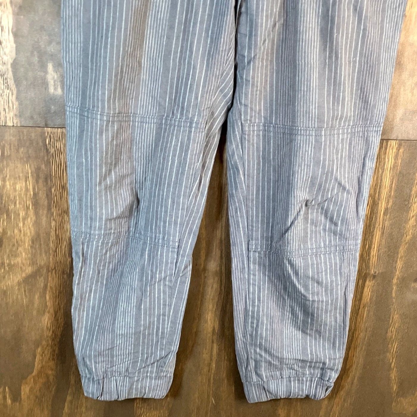 Prana PrAna Womens Pants Gray Pinstripe Drawstring Joggers Crop Linen Blend Stretch 0 Size 25" / US 0 / IT 36 - 3 Thumbnail