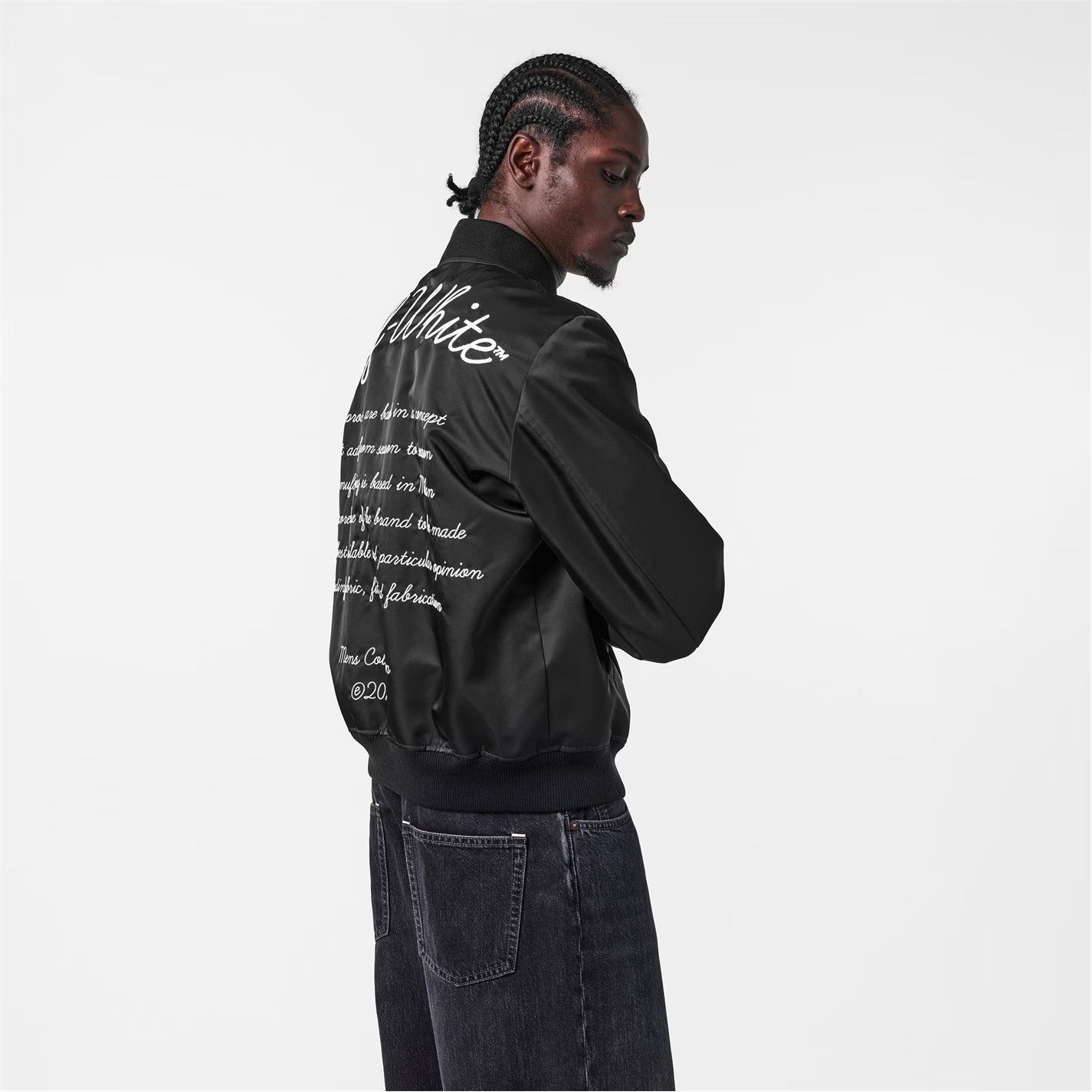 Off-White o1g2r1mq0326 Monogram Bomber Jacket in Black Size US L / EU 52-54 / 3 - 3 Thumbnail