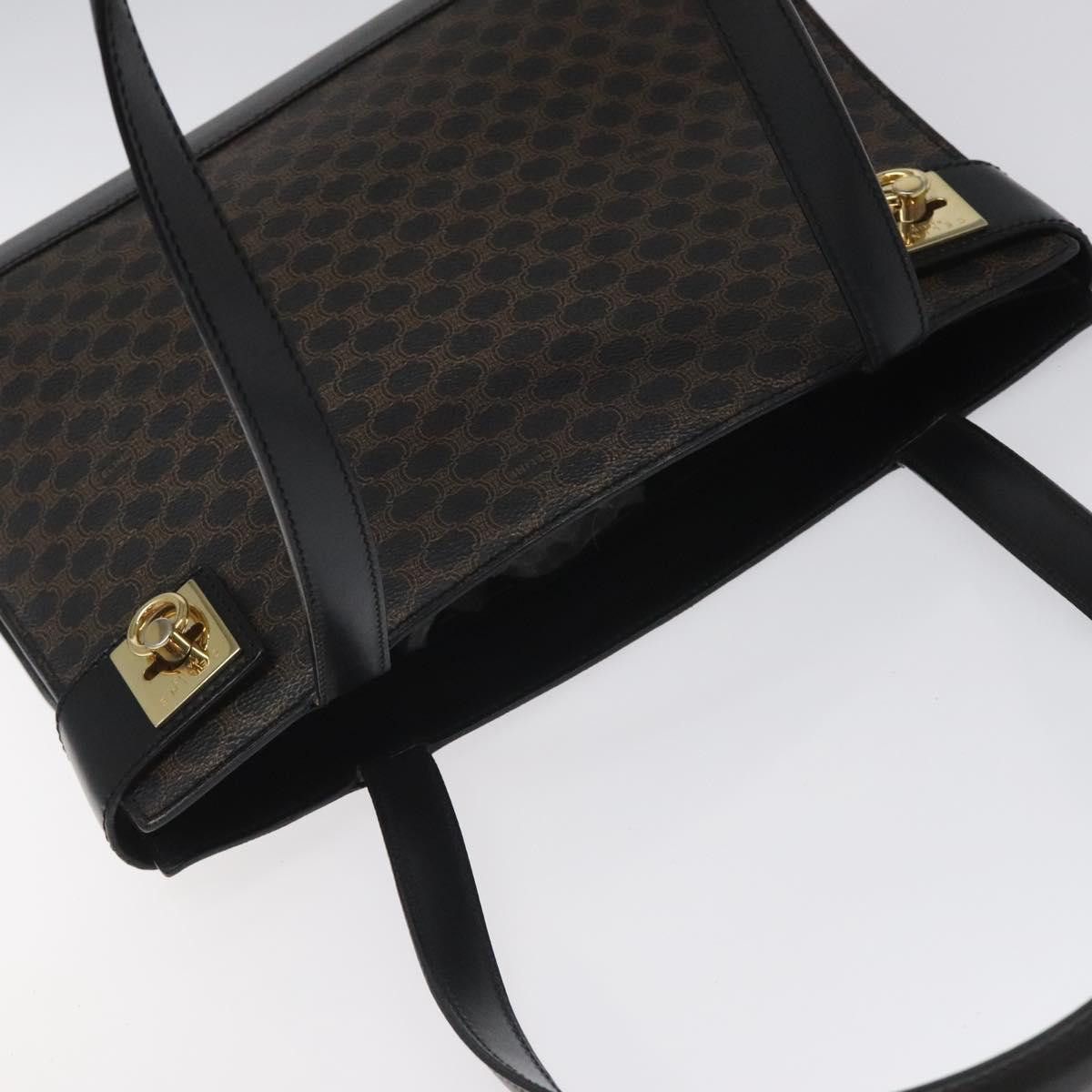 Celine CELINE Macadam Canvas Shoulder Bag Pvc Leather Black Gold Size ONE SIZE - 6 Thumbnail