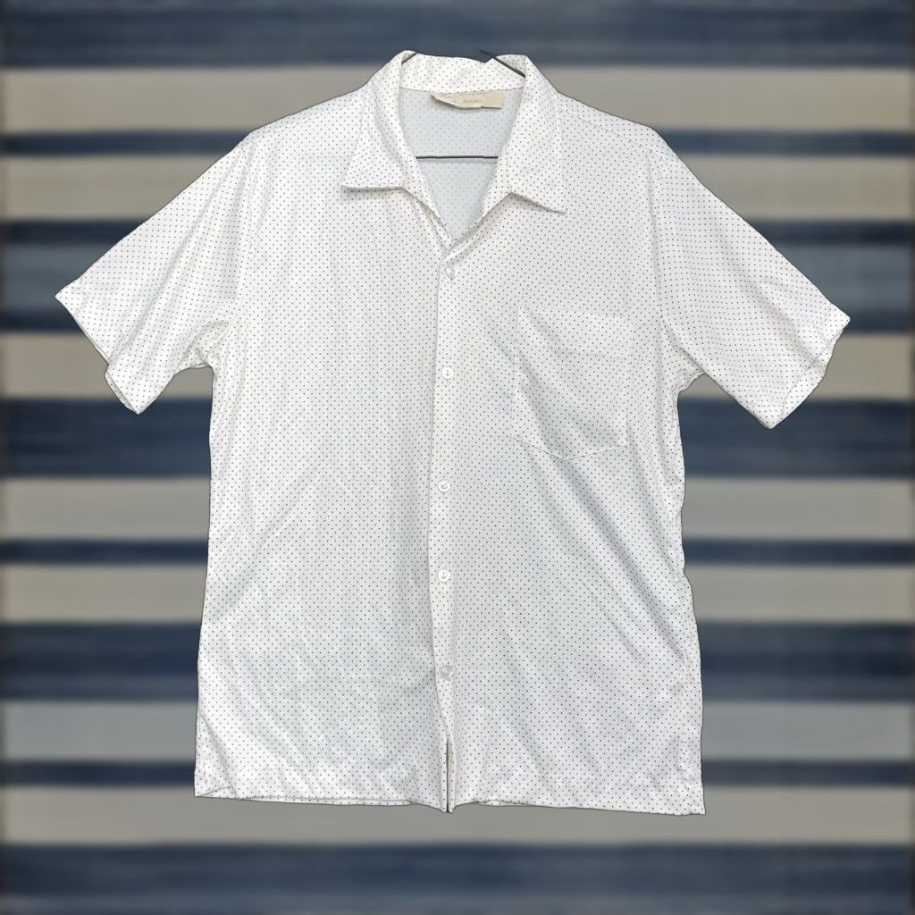 Vintage VINTAGE Marc Christopher Shirt Mens Medium White Cotton Blend Button-Up Hawaiian Aloha Cocktail Lounge Tiki Grand Theme Size US M / EU 48-50 / 2 - 1 Thumbnail