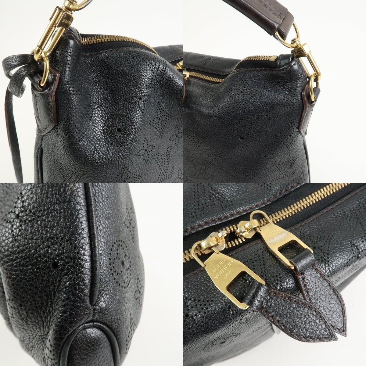 Louis Vuitton Louis Vuitton Mahina Selene MM Leather Shoulder Bag Black Size ONE SIZE - 6 Thumbnail
