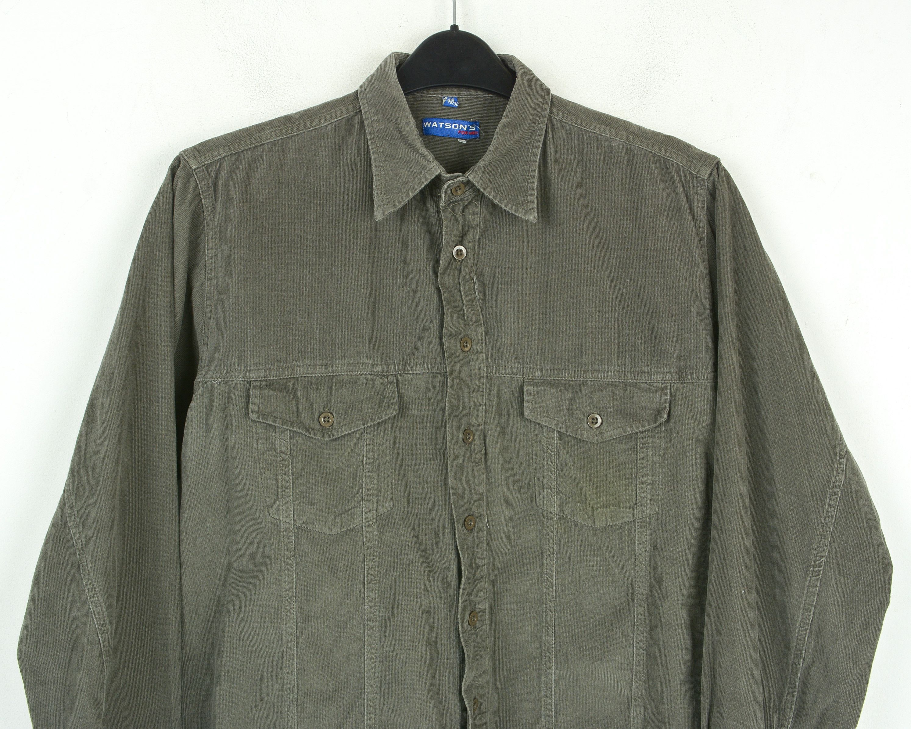 Other × Vintage WATSON'S Men M Casual Shirt Corduroy Cotton Cord Retro Size US M / EU 48-50 / 2 - 5 Thumbnail