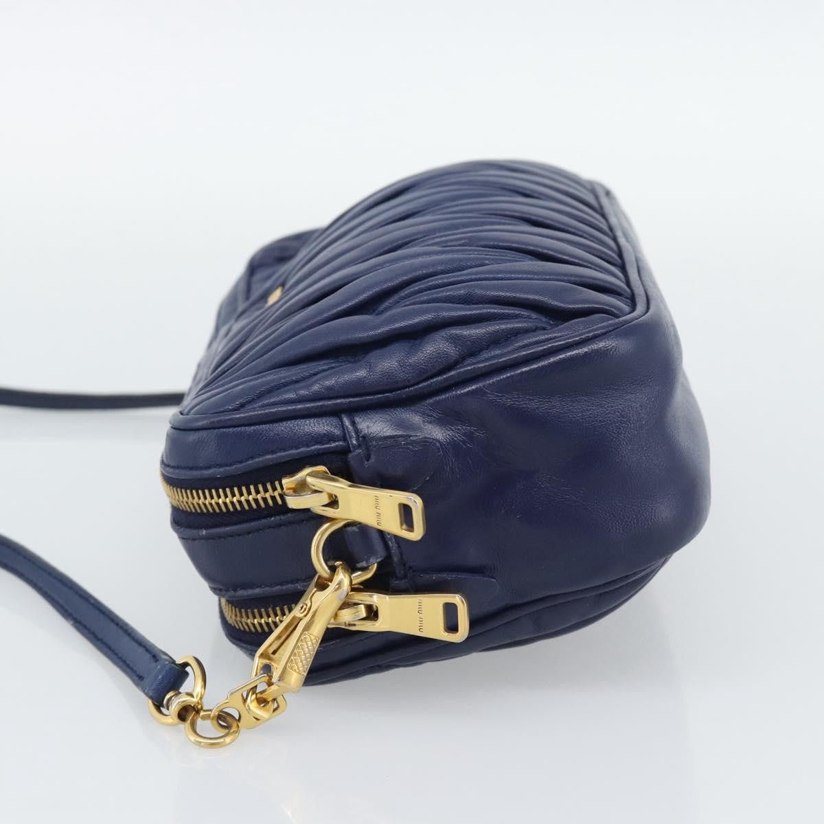 Miu Miu Borsa a tracolla Miu Miu Matelassé in pelle blu e oro, Size ONE SIZE - 4 Thumbnail