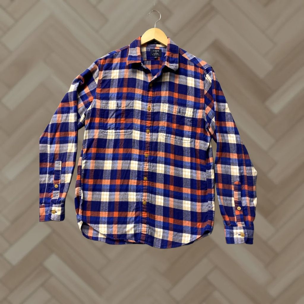 J.Crew J. Crew Button-Up Shirt Men M Multicolor Plaid Flannel Cotton Long Sleeve Button-Up Modern Casual Shirt Mens M Blue Coral Check Size US M / EU 48-50 / 2 - 1 Thumbnail