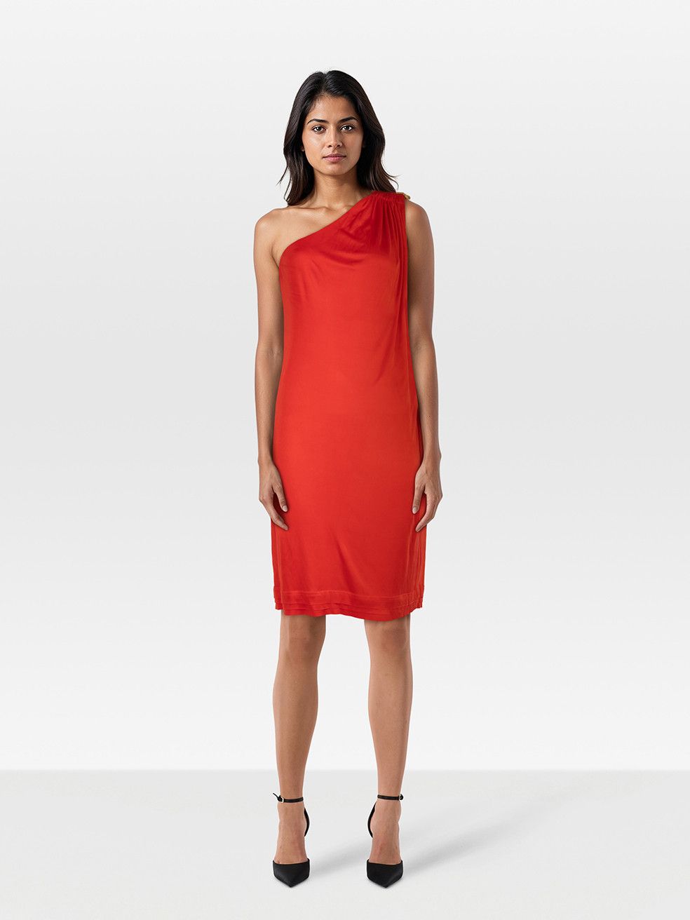 Roberto Cavalli Red One Shoulder Drape Dress Size M / US 6-8 / IT 42-44 - 1 Thumbnail