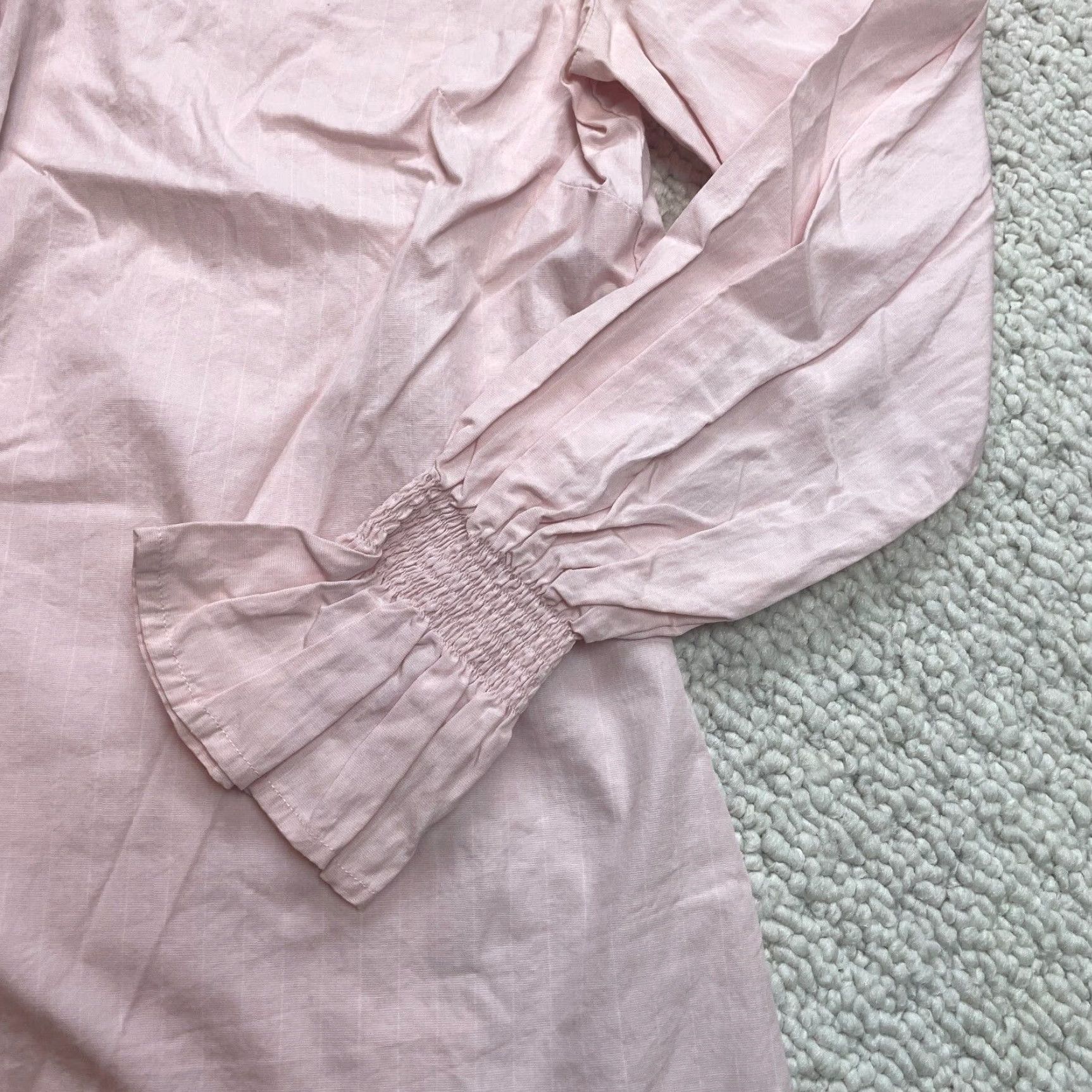 Pinko Edward Blouse Shirt Womens XL Light Pink Cotton Lightweight Stretch Cuff Top Size XL / US 12-14 / IT 48-50 - 2 Thumbnail