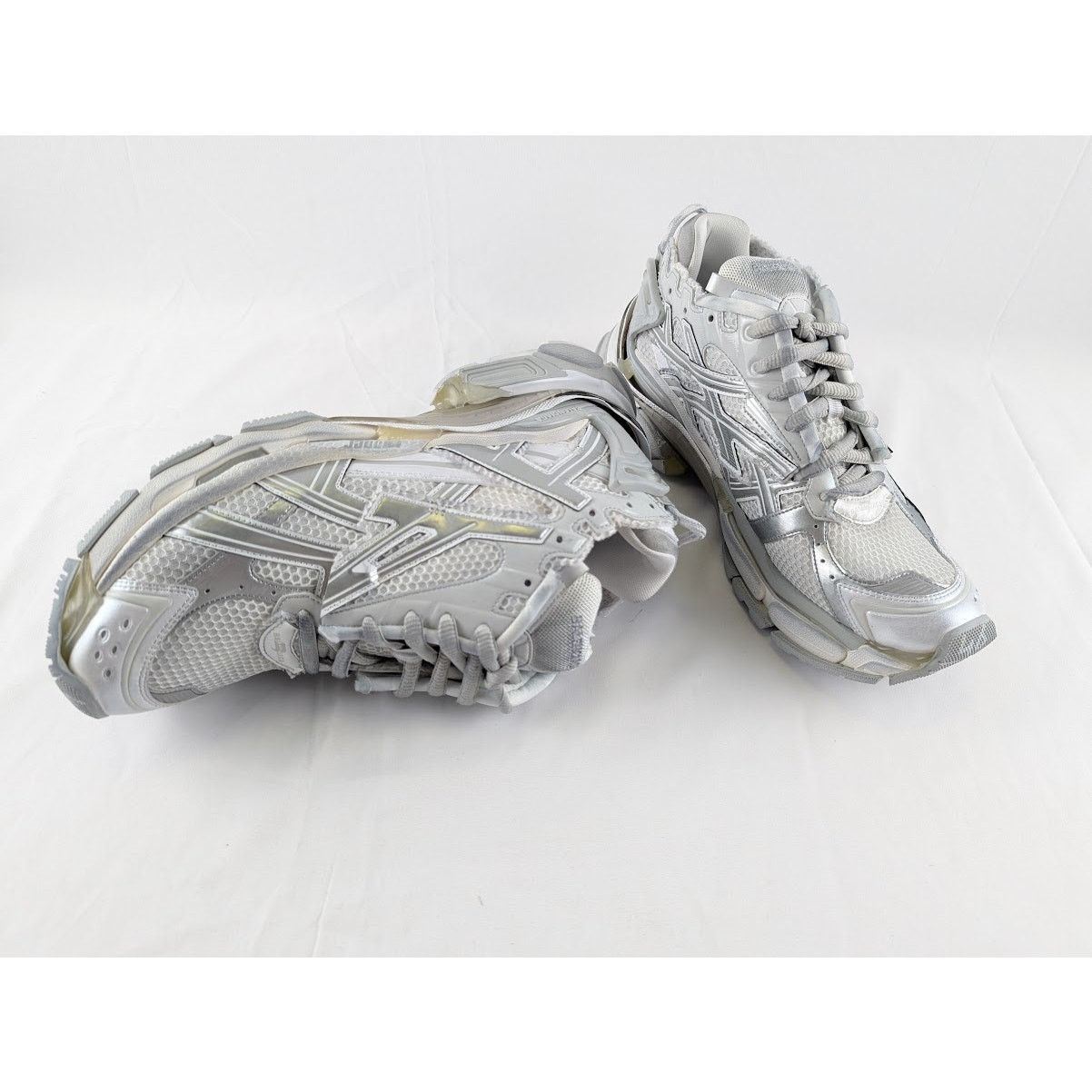 Balenciaga o1rshd1 Upper Mesh Rubber Metallic Runner in Silver/Grey Size US 13 / EU 46 - 13 Thumbnail